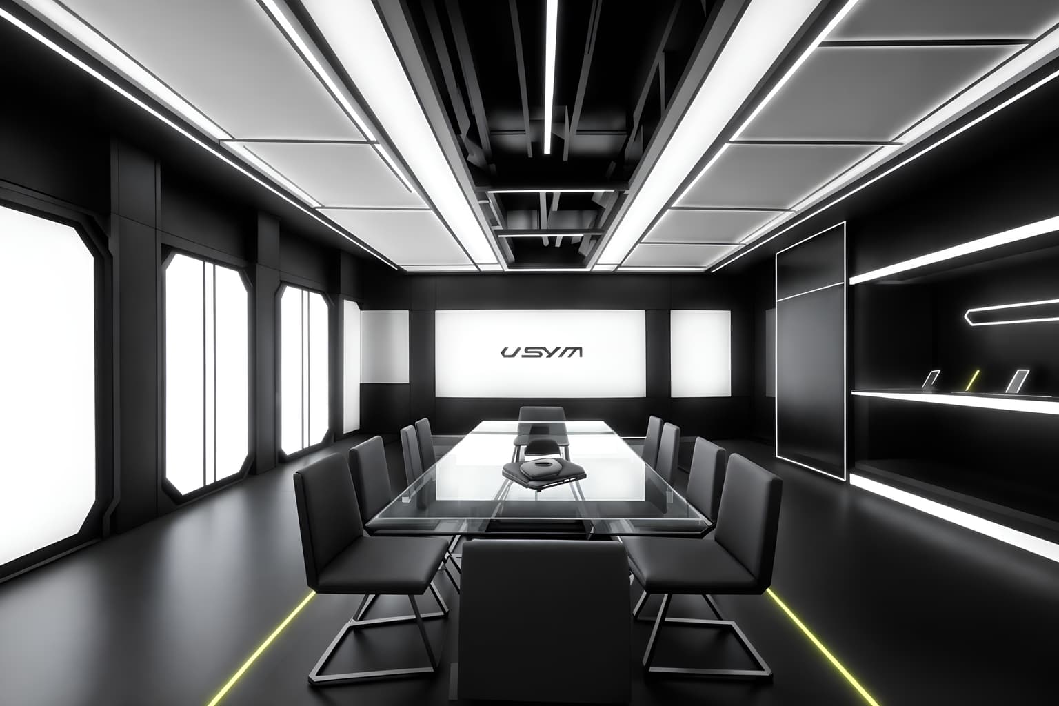 futuristic-style (clothing store interior) . with glass panes and monochromatic palette and neutral background and bright accents and futurism minimalist interior and futuristic interior and steel finishing and strong geometric walls and futurism. . cinematic photo, highly detailed, cinematic lighting, ultra-detailed, ultrarealistic, photorealism, 8k. futuristic interior design style. masterpiece, cinematic light, ultrarealistic+, photorealistic+, 8k, raw photo, realistic, sharp focus on eyes, (symmetrical eyes), (intact eyes), hyperrealistic, highest quality, best quality, , highly detailed, masterpiece, best quality, extremely detailed 8k wallpaper, masterpiece, best quality, ultra-detailed, best shadow, detailed background, detailed face, detailed eyes, high contrast, best illumination, detailed face, dulux, caustic, dynamic angle, detailed glow. dramatic lighting. highly detailed, insanely detailed hair, symmetrical, intricate details, professionally retouched, 8k high definition. strong bokeh. award winning photo.