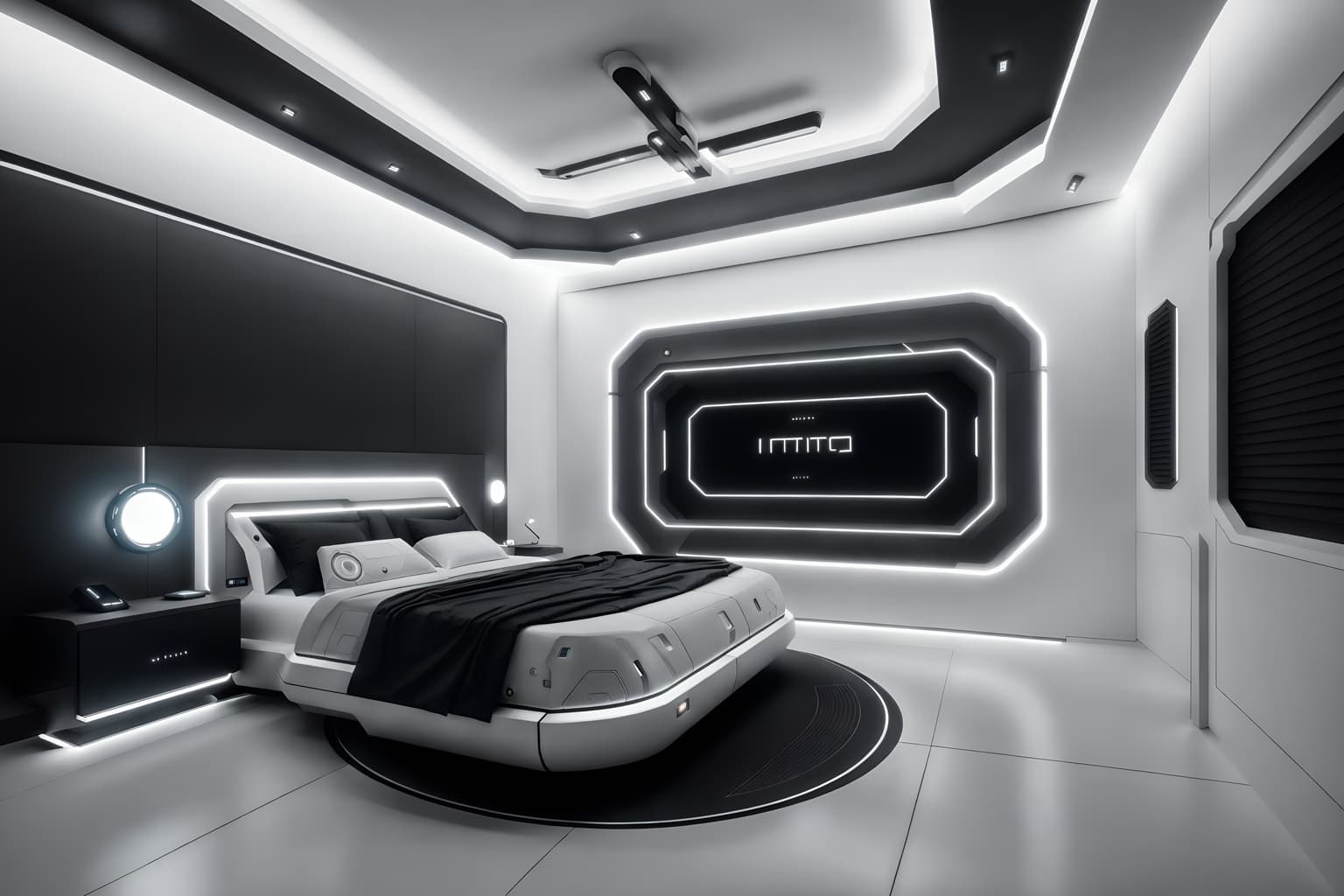 futuristic-style (attic interior) . with circular shapes and futurism minimalist interior and spaceship interior and steel finishing and strong geometric walls and monochromatic palette and smooth marble and neutral background and bright accents. . cinematic photo, highly detailed, cinematic lighting, ultra-detailed, ultrarealistic, photorealism, 8k. futuristic interior design style. masterpiece, cinematic light, ultrarealistic+, photorealistic+, 8k, raw photo, realistic, sharp focus on eyes, (symmetrical eyes), (intact eyes), hyperrealistic, highest quality, best quality, , highly detailed, masterpiece, best quality, extremely detailed 8k wallpaper, masterpiece, best quality, ultra-detailed, best shadow, detailed background, detailed face, detailed eyes, high contrast, best illumination, detailed face, dulux, caustic, dynamic angle, detailed glow. dramatic lighting. highly detailed, insanely detailed hair, symmetrical, intricate details, professionally retouched, 8k high definition. strong bokeh. award winning photo.