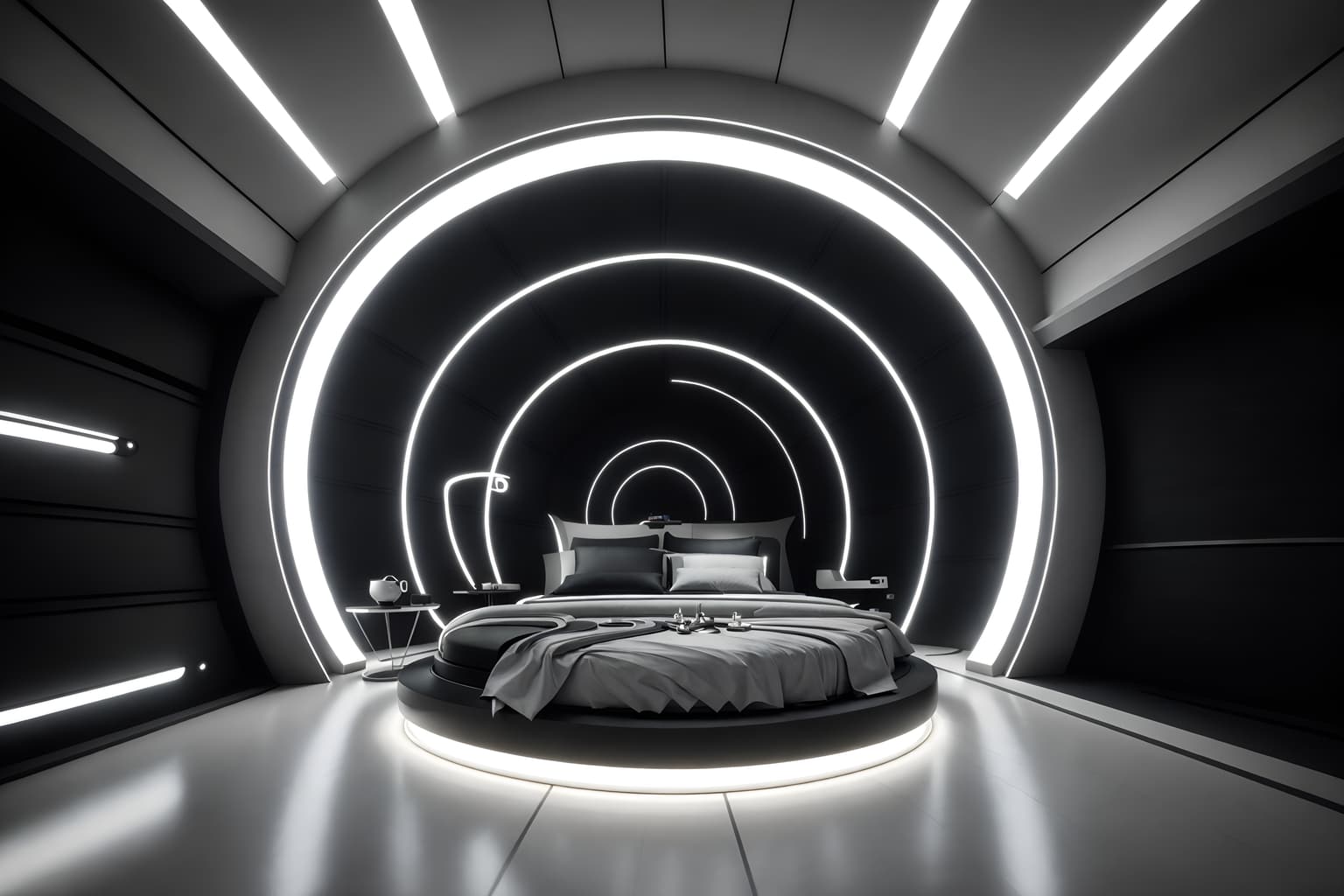 futuristic-style (attic interior) . with circular shapes and futurism minimalist interior and spaceship interior and steel finishing and strong geometric walls and monochromatic palette and smooth marble and neutral background and bright accents. . cinematic photo, highly detailed, cinematic lighting, ultra-detailed, ultrarealistic, photorealism, 8k. futuristic interior design style. masterpiece, cinematic light, ultrarealistic+, photorealistic+, 8k, raw photo, realistic, sharp focus on eyes, (symmetrical eyes), (intact eyes), hyperrealistic, highest quality, best quality, , highly detailed, masterpiece, best quality, extremely detailed 8k wallpaper, masterpiece, best quality, ultra-detailed, best shadow, detailed background, detailed face, detailed eyes, high contrast, best illumination, detailed face, dulux, caustic, dynamic angle, detailed glow. dramatic lighting. highly detailed, insanely detailed hair, symmetrical, intricate details, professionally retouched, 8k high definition. strong bokeh. award winning photo.