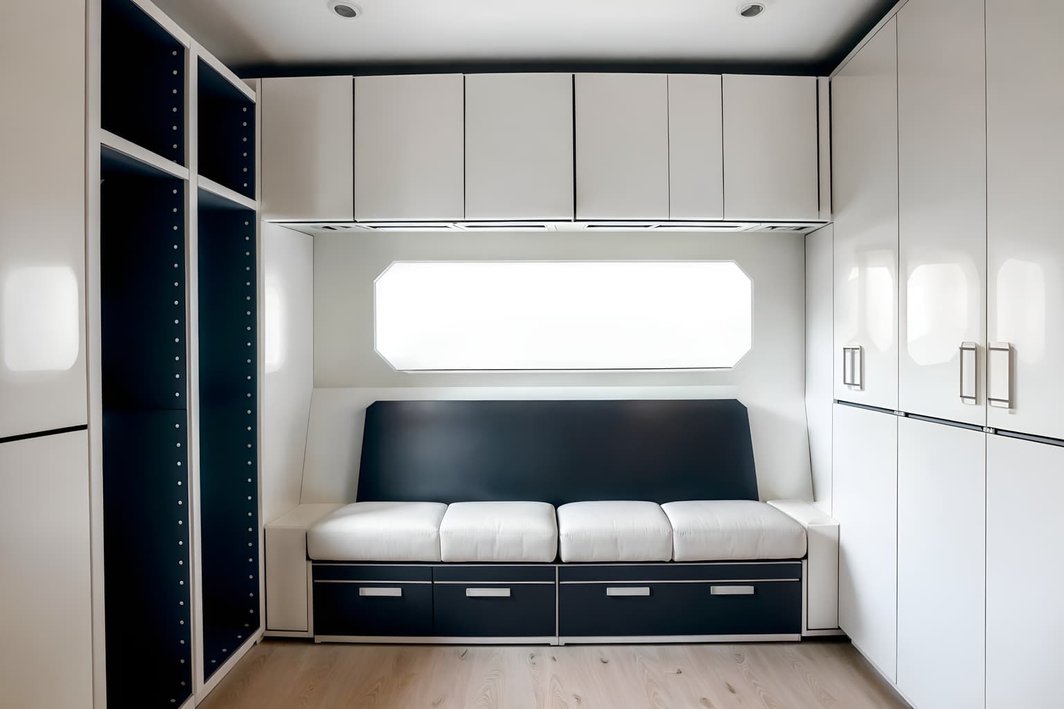 futuristic-style (drop zone interior) with a bench and cubbies and storage drawers and high up storage and wall hooks for coats and storage baskets and shelves for shoes and lockers. . with neutral background and bright accents and futuristic interior and futurism minimalist interior and floating surfaces and smooth marble and smooth polished marble and monochromatic palette and strong geometric walls. . cinematic photo, highly detailed, cinematic lighting, ultra-detailed, ultrarealistic, photorealism, 8k. futuristic interior design style. masterpiece, cinematic light, ultrarealistic+, photorealistic+, 8k, raw photo, realistic, sharp focus on eyes, (symmetrical eyes), (intact eyes), hyperrealistic, highest quality, best quality, , highly detailed, masterpiece, best quality, extremely detailed 8k wallpaper, masterpiece, best quality, ultra-detailed, best shadow, detailed background, detailed face, detailed eyes, high contrast, best illumination, detailed face, dulux, caustic, dynamic angle, detailed glow. dramatic lighting. highly detailed, insanely detailed hair, symmetrical, intricate details, professionally retouched, 8k high definition. strong bokeh. award winning photo.