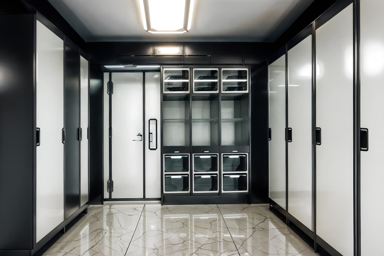 retro futuristic-style (drop zone interior) with wall hooks for coats and cubbies and high up storage and lockers and storage baskets and storage drawers and cabinets and a bench. . with futuristic interior and futurism minimalist interior and floating surfaces and monochromatic palette and glass panes and vintage futurism and smooth polished marble and smooth marble. . cinematic photo, highly detailed, cinematic lighting, ultra-detailed, ultrarealistic, photorealism, 8k. retro futuristic interior design style. masterpiece, cinematic light, ultrarealistic+, photorealistic+, 8k, raw photo, realistic, sharp focus on eyes, (symmetrical eyes), (intact eyes), hyperrealistic, highest quality, best quality, , highly detailed, masterpiece, best quality, extremely detailed 8k wallpaper, masterpiece, best quality, ultra-detailed, best shadow, detailed background, detailed face, detailed eyes, high contrast, best illumination, detailed face, dulux, caustic, dynamic angle, detailed glow. dramatic lighting. highly detailed, insanely detailed hair, symmetrical, intricate details, professionally retouched, 8k high definition. strong bokeh. award winning photo.