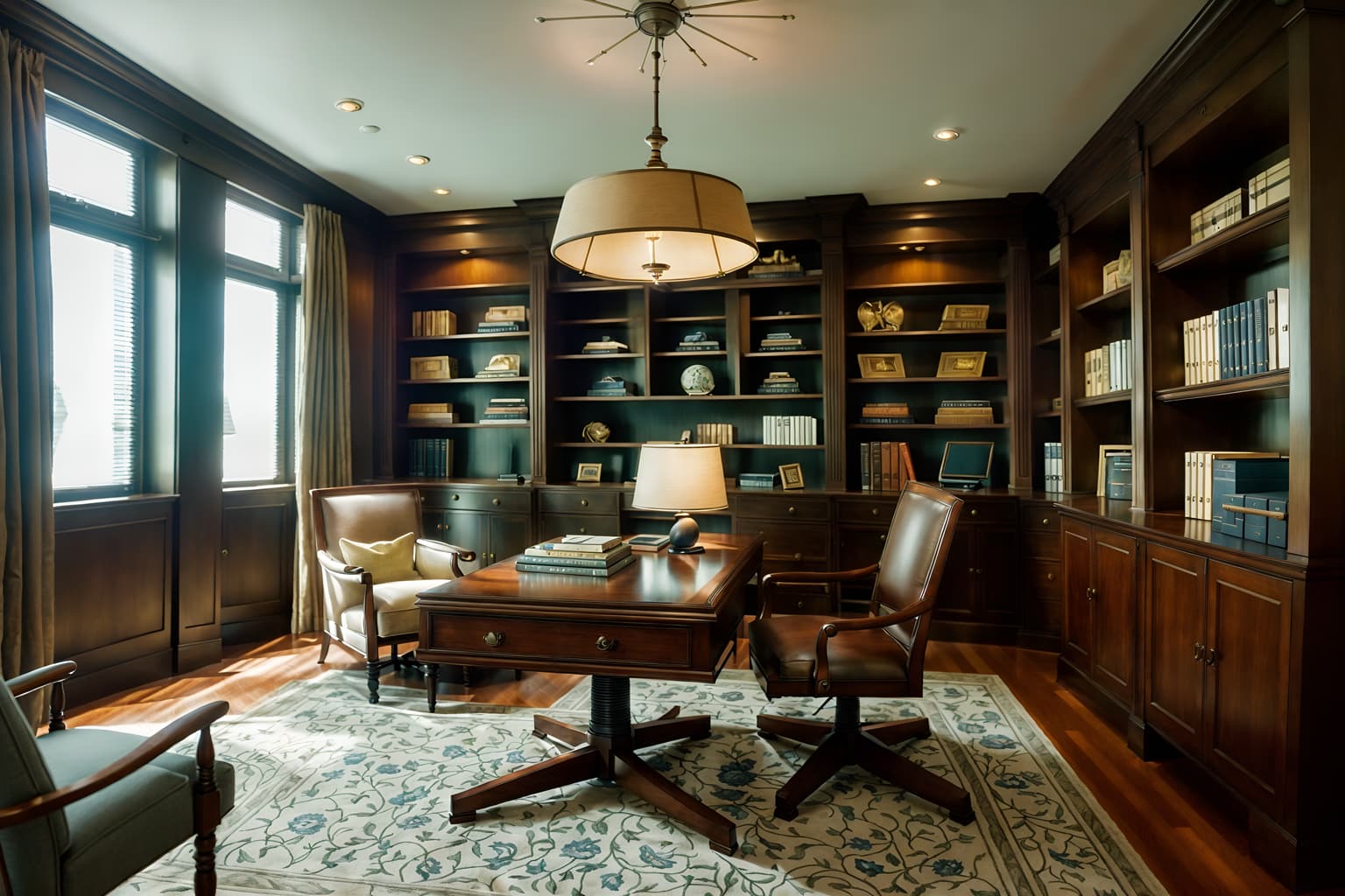 nautical-style (study room interior) with writing desk and plant and office chair and cabinets and lounge chair and desk lamp and bookshelves and writing desk. . . cinematic photo, highly detailed, cinematic lighting, ultra-detailed, ultrarealistic, photorealism, 8k. nautical interior design style. masterpiece, cinematic light, ultrarealistic+, photorealistic+, 8k, raw photo, realistic, sharp focus on eyes, (symmetrical eyes), (intact eyes), hyperrealistic, highest quality, best quality, , highly detailed, masterpiece, best quality, extremely detailed 8k wallpaper, masterpiece, best quality, ultra-detailed, best shadow, detailed background, detailed face, detailed eyes, high contrast, best illumination, detailed face, dulux, caustic, dynamic angle, detailed glow. dramatic lighting. highly detailed, insanely detailed hair, symmetrical, intricate details, professionally retouched, 8k high definition. strong bokeh. award winning photo.
