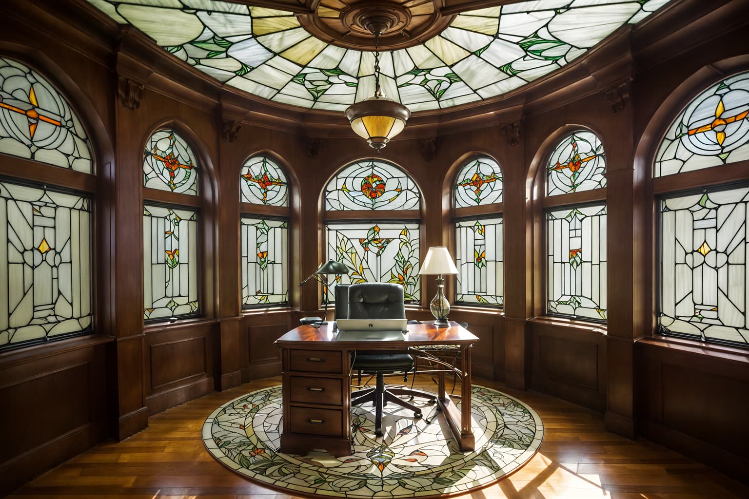 art nouveau-style (office interior) with lounge chairs and windows and office desks and cabinets and seating area with sofa and office chairs and computer desks and desk lamps. . with stained glass and asymmetrical shapes and wallpaper pattners of spider webs and curved glass and wallpaper patterns of feathers and natural materials and ashy colors and stained glass. . cinematic photo, highly detailed, cinematic lighting, ultra-detailed, ultrarealistic, photorealism, 8k. art nouveau interior design style. masterpiece, cinematic light, ultrarealistic+, photorealistic+, 8k, raw photo, realistic, sharp focus on eyes, (symmetrical eyes), (intact eyes), hyperrealistic, highest quality, best quality, , highly detailed, masterpiece, best quality, extremely detailed 8k wallpaper, masterpiece, best quality, ultra-detailed, best shadow, detailed background, detailed face, detailed eyes, high contrast, best illumination, detailed face, dulux, caustic, dynamic angle, detailed glow. dramatic lighting. highly detailed, insanely detailed hair, symmetrical, intricate details, professionally retouched, 8k high definition. strong bokeh. award winning photo.
