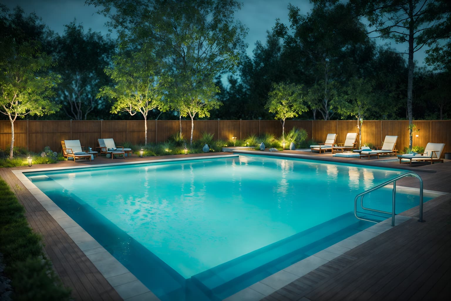 scandinavian-style designed (outdoor pool area ) with pool and pool lights and pool lounge chairs and pool. . with . . cinematic photo, highly detailed, cinematic lighting, ultra-detailed, ultrarealistic, photorealism, 8k. scandinavian design style. masterpiece, cinematic light, ultrarealistic+, photorealistic+, 8k, raw photo, realistic, sharp focus on eyes, (symmetrical eyes), (intact eyes), hyperrealistic, highest quality, best quality, , highly detailed, masterpiece, best quality, extremely detailed 8k wallpaper, masterpiece, best quality, ultra-detailed, best shadow, detailed background, detailed face, detailed eyes, high contrast, best illumination, detailed face, dulux, caustic, dynamic angle, detailed glow. dramatic lighting. highly detailed, insanely detailed hair, symmetrical, intricate details, professionally retouched, 8k high definition. strong bokeh. award winning photo.