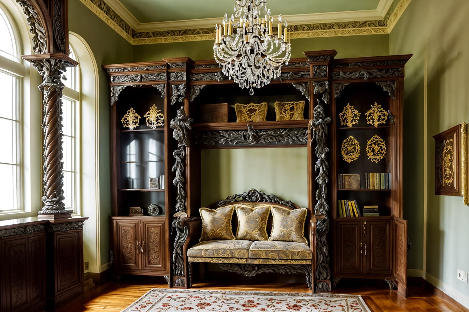 baroque-style (drop zone interior) with wall hooks for coats and storage baskets and a bench and high up storage and shelves for shoes and cabinets and lockers and storage drawers. . with twisted columns and pedestal feet and drama and heavy moldings and crystal and glass accents and dynamism and luxurious floral and damask fabrics and intricate carvings and ornaments. . cinematic photo, highly detailed, cinematic lighting, ultra-detailed, ultrarealistic, photorealism, 8k. baroque interior design style. masterpiece, cinematic light, ultrarealistic+, photorealistic+, 8k, raw photo, realistic, sharp focus on eyes, (symmetrical eyes), (intact eyes), hyperrealistic, highest quality, best quality, , highly detailed, masterpiece, best quality, extremely detailed 8k wallpaper, masterpiece, best quality, ultra-detailed, best shadow, detailed background, detailed face, detailed eyes, high contrast, best illumination, detailed face, dulux, caustic, dynamic angle, detailed glow. dramatic lighting. highly detailed, insanely detailed hair, symmetrical, intricate details, professionally retouched, 8k high definition. strong bokeh. award winning photo.