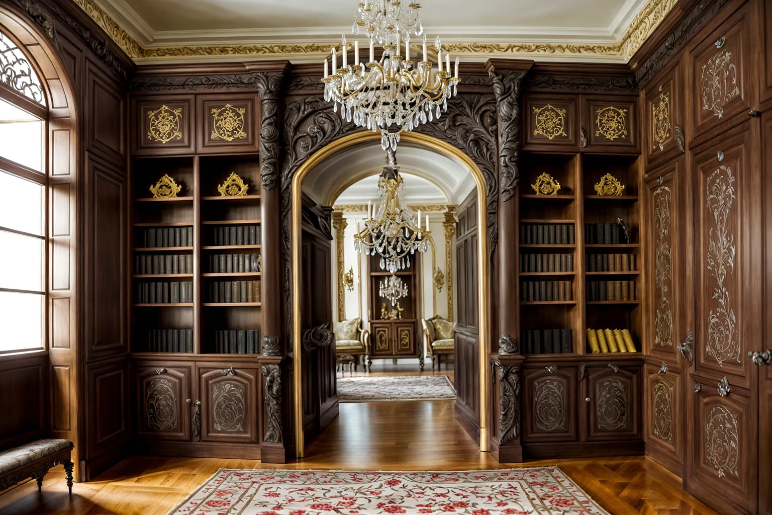 baroque-style (drop zone interior) with wall hooks for coats and storage baskets and a bench and high up storage and shelves for shoes and cabinets and lockers and storage drawers. . with twisted columns and pedestal feet and drama and heavy moldings and crystal and glass accents and dynamism and luxurious floral and damask fabrics and intricate carvings and ornaments. . cinematic photo, highly detailed, cinematic lighting, ultra-detailed, ultrarealistic, photorealism, 8k. baroque interior design style. masterpiece, cinematic light, ultrarealistic+, photorealistic+, 8k, raw photo, realistic, sharp focus on eyes, (symmetrical eyes), (intact eyes), hyperrealistic, highest quality, best quality, , highly detailed, masterpiece, best quality, extremely detailed 8k wallpaper, masterpiece, best quality, ultra-detailed, best shadow, detailed background, detailed face, detailed eyes, high contrast, best illumination, detailed face, dulux, caustic, dynamic angle, detailed glow. dramatic lighting. highly detailed, insanely detailed hair, symmetrical, intricate details, professionally retouched, 8k high definition. strong bokeh. award winning photo.