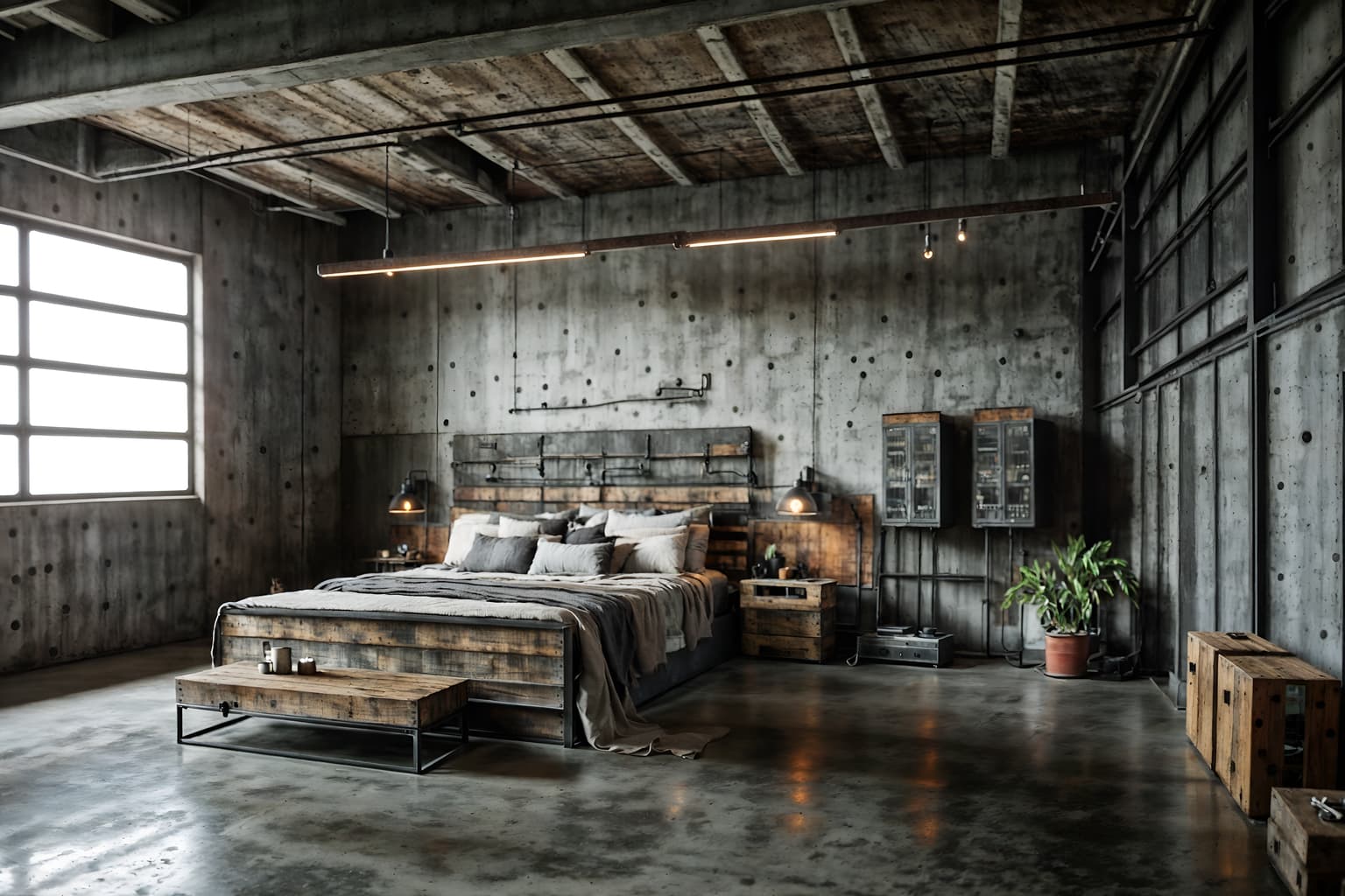 industrial-style (clothing store interior) . with raw aesthetic and neutral tones and exposed concrete and reclaimed wood and exposed rafters and metal panels and open floorplan and utilitarian objects. . cinematic photo, highly detailed, cinematic lighting, ultra-detailed, ultrarealistic, photorealism, 8k. industrial interior design style. masterpiece, cinematic light, ultrarealistic+, photorealistic+, 8k, raw photo, realistic, sharp focus on eyes, (symmetrical eyes), (intact eyes), hyperrealistic, highest quality, best quality, , highly detailed, masterpiece, best quality, extremely detailed 8k wallpaper, masterpiece, best quality, ultra-detailed, best shadow, detailed background, detailed face, detailed eyes, high contrast, best illumination, detailed face, dulux, caustic, dynamic angle, detailed glow. dramatic lighting. highly detailed, insanely detailed hair, symmetrical, intricate details, professionally retouched, 8k high definition. strong bokeh. award winning photo.