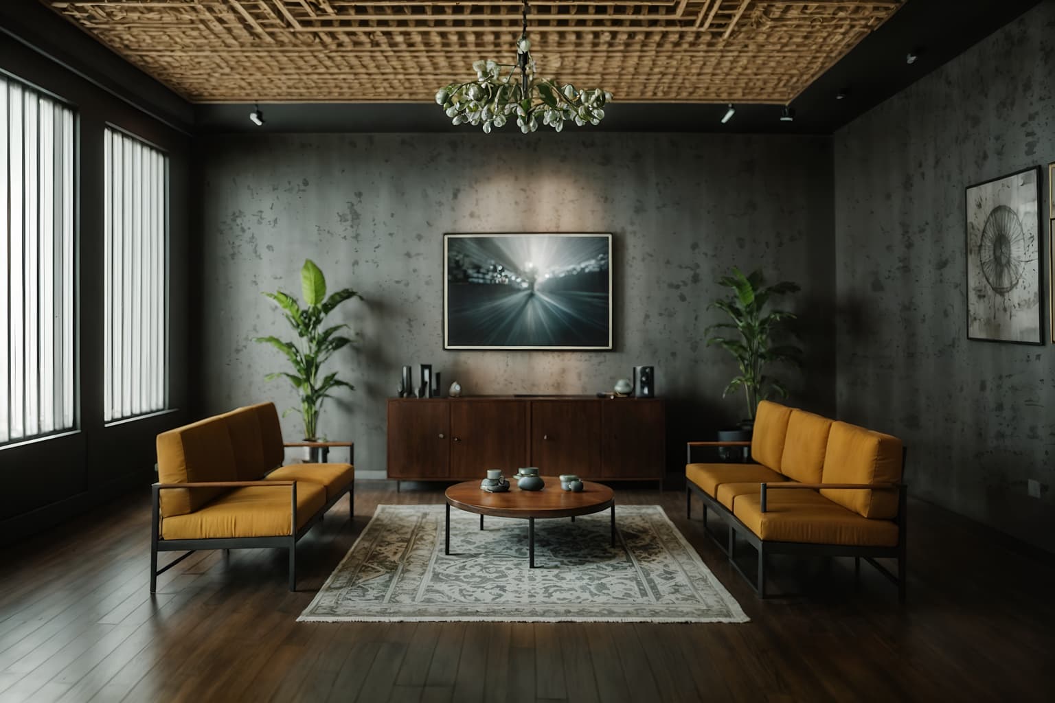 eco-friendly-style (exhibition space interior) . . cinematic photo, highly detailed, cinematic lighting, ultra-detailed, ultrarealistic, photorealism, 8k. eco-friendly interior design style. masterpiece, cinematic light, ultrarealistic+, photorealistic+, 8k, raw photo, realistic, sharp focus on eyes, (symmetrical eyes), (intact eyes), hyperrealistic, highest quality, best quality, , highly detailed, masterpiece, best quality, extremely detailed 8k wallpaper, masterpiece, best quality, ultra-detailed, best shadow, detailed background, detailed face, detailed eyes, high contrast, best illumination, detailed face, dulux, caustic, dynamic angle, detailed glow. dramatic lighting. highly detailed, insanely detailed hair, symmetrical, intricate details, professionally retouched, 8k high definition. strong bokeh. award winning photo.