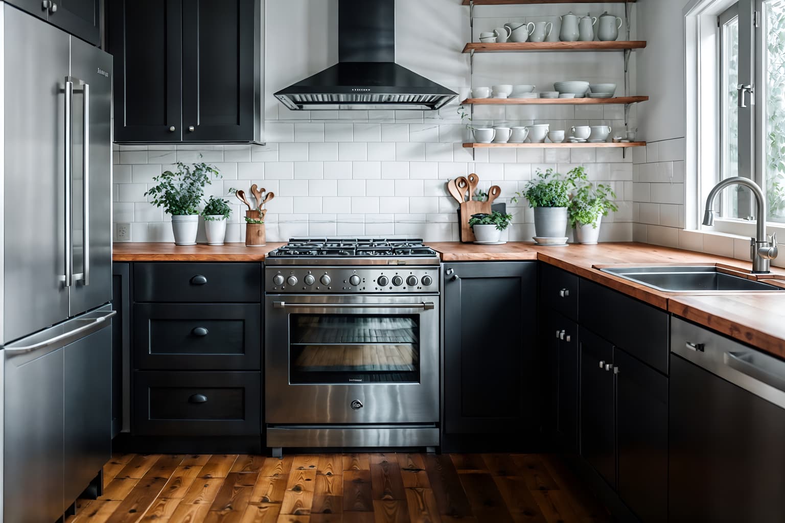 scandinavian-style (kitchen interior) with kitchen cabinets and plant and stove and refrigerator and worktops and sink and kitchen cabinets. . with . . cinematic photo, highly detailed, cinematic lighting, ultra-detailed, ultrarealistic, photorealism, 8k. scandinavian interior design style. masterpiece, cinematic light, ultrarealistic+, photorealistic+, 8k, raw photo, realistic, sharp focus on eyes, (symmetrical eyes), (intact eyes), hyperrealistic, highest quality, best quality, , highly detailed, masterpiece, best quality, extremely detailed 8k wallpaper, masterpiece, best quality, ultra-detailed, best shadow, detailed background, detailed face, detailed eyes, high contrast, best illumination, detailed face, dulux, caustic, dynamic angle, detailed glow. dramatic lighting. highly detailed, insanely detailed hair, symmetrical, intricate details, professionally retouched, 8k high definition. strong bokeh. award winning photo.