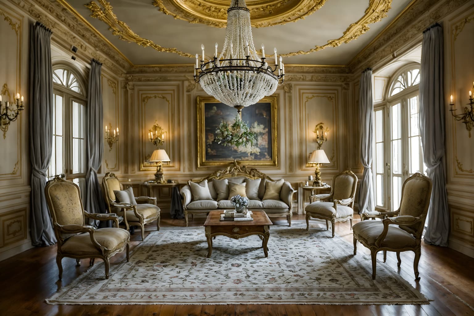 french country-style (exhibition space interior) . with . . cinematic photo, highly detailed, cinematic lighting, ultra-detailed, ultrarealistic, photorealism, 8k. french country interior design style. masterpiece, cinematic light, ultrarealistic+, photorealistic+, 8k, raw photo, realistic, sharp focus on eyes, (symmetrical eyes), (intact eyes), hyperrealistic, highest quality, best quality, , highly detailed, masterpiece, best quality, extremely detailed 8k wallpaper, masterpiece, best quality, ultra-detailed, best shadow, detailed background, detailed face, detailed eyes, high contrast, best illumination, detailed face, dulux, caustic, dynamic angle, detailed glow. dramatic lighting. highly detailed, insanely detailed hair, symmetrical, intricate details, professionally retouched, 8k high definition. strong bokeh. award winning photo.