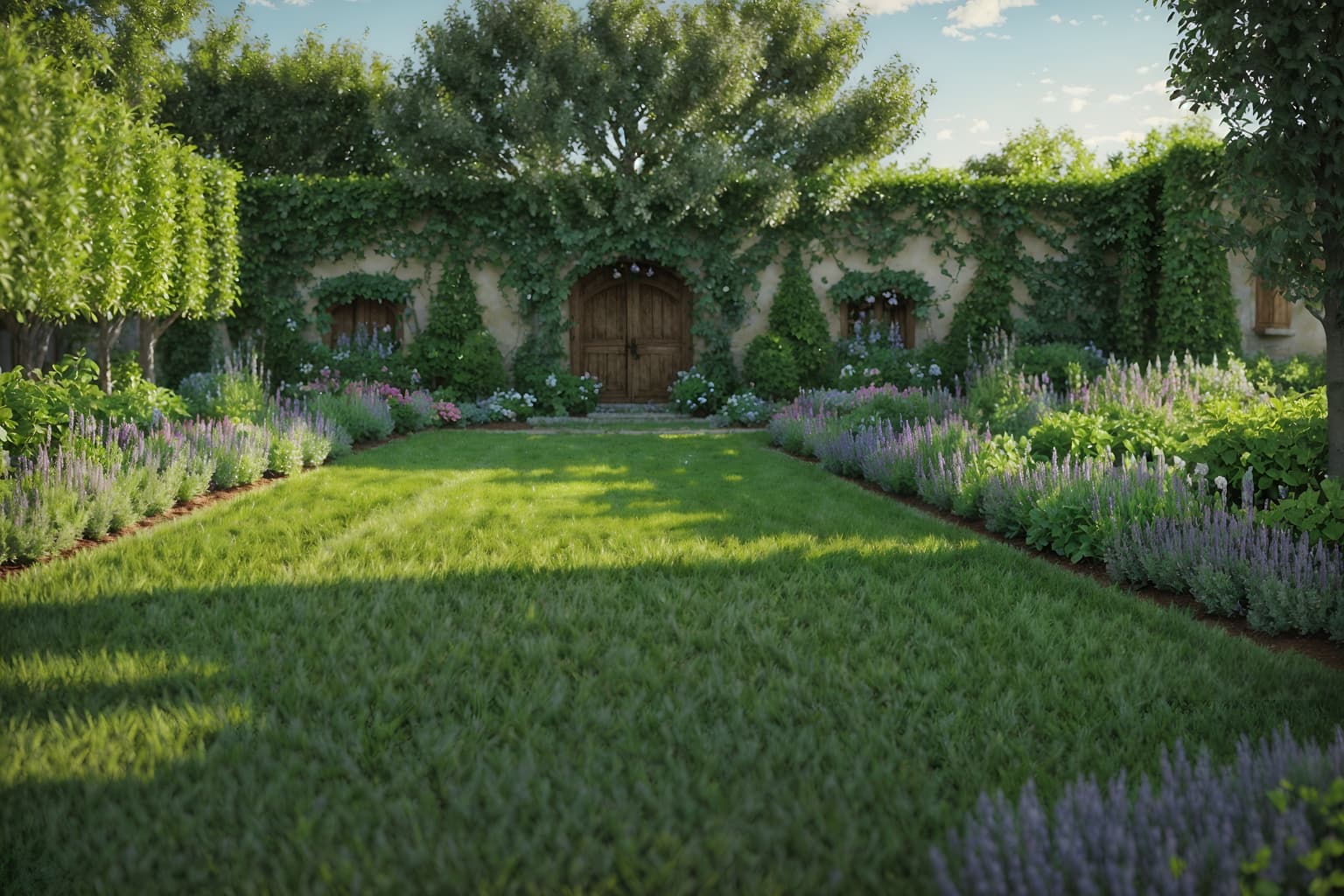 french country-style designed (outdoor garden ) with grass and garden tree and garden plants and grass. . with . . cinematic photo, highly detailed, cinematic lighting, ultra-detailed, ultrarealistic, photorealism, 8k. french country design style. masterpiece, cinematic light, ultrarealistic+, photorealistic+, 8k, raw photo, realistic, sharp focus on eyes, (symmetrical eyes), (intact eyes), hyperrealistic, highest quality, best quality, , highly detailed, masterpiece, best quality, extremely detailed 8k wallpaper, masterpiece, best quality, ultra-detailed, best shadow, detailed background, detailed face, detailed eyes, high contrast, best illumination, detailed face, dulux, caustic, dynamic angle, detailed glow. dramatic lighting. highly detailed, insanely detailed hair, symmetrical, intricate details, professionally retouched, 8k high definition. strong bokeh. award winning photo.