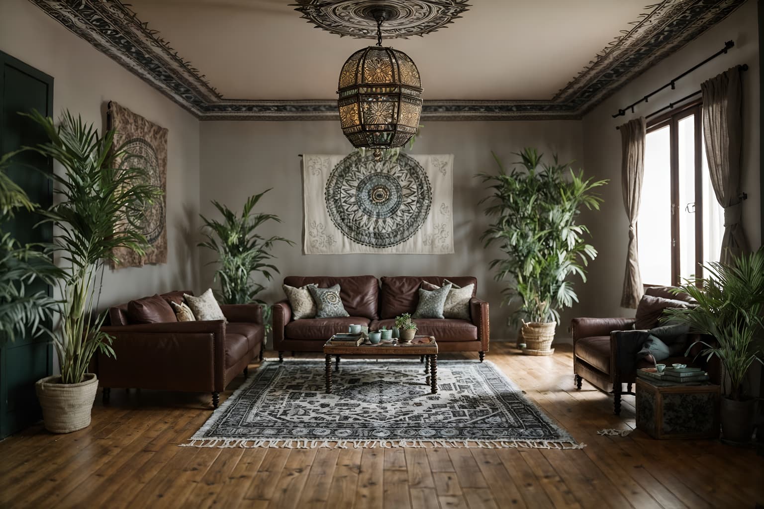 boho-chic-style (exhibition space interior) . . cinematic photo, highly detailed, cinematic lighting, ultra-detailed, ultrarealistic, photorealism, 8k. boho-chic interior design style. masterpiece, cinematic light, ultrarealistic+, photorealistic+, 8k, raw photo, realistic, sharp focus on eyes, (symmetrical eyes), (intact eyes), hyperrealistic, highest quality, best quality, , highly detailed, masterpiece, best quality, extremely detailed 8k wallpaper, masterpiece, best quality, ultra-detailed, best shadow, detailed background, detailed face, detailed eyes, high contrast, best illumination, detailed face, dulux, caustic, dynamic angle, detailed glow. dramatic lighting. highly detailed, insanely detailed hair, symmetrical, intricate details, professionally retouched, 8k high definition. strong bokeh. award winning photo.