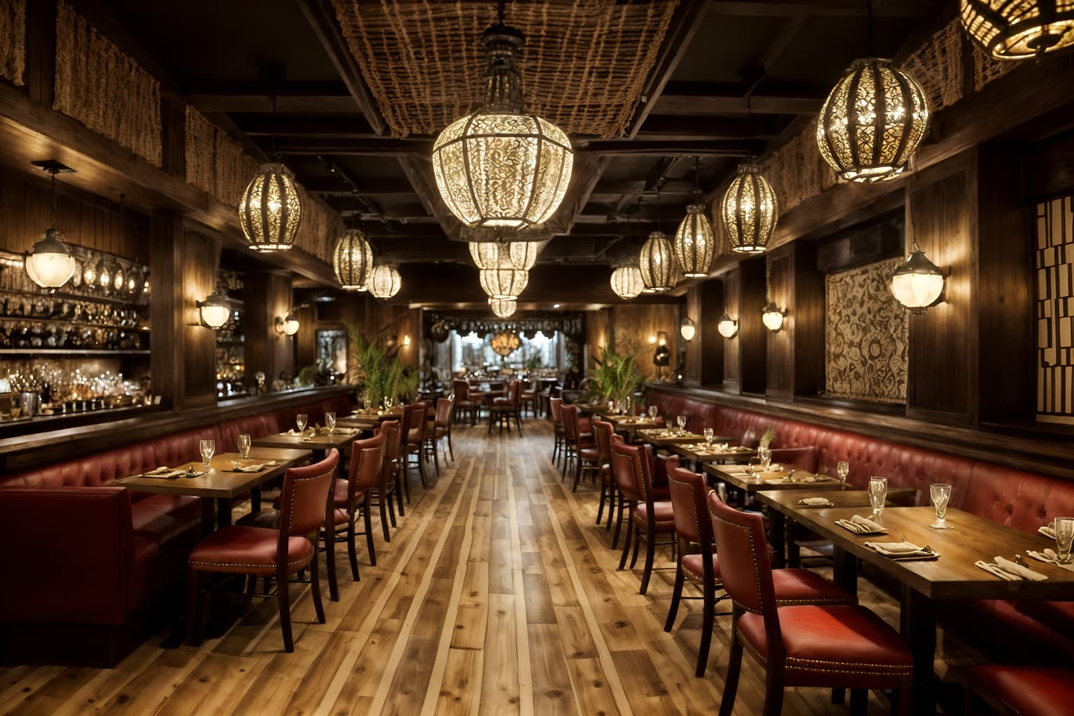 boho-chic-style (restaurant interior) with restaurant decor and restaurant chairs and restaurant bar and restaurant dining tables and restaurant decor. . . cinematic photo, highly detailed, cinematic lighting, ultra-detailed, ultrarealistic, photorealism, 8k. boho-chic interior design style. masterpiece, cinematic light, ultrarealistic+, photorealistic+, 8k, raw photo, realistic, sharp focus on eyes, (symmetrical eyes), (intact eyes), hyperrealistic, highest quality, best quality, , highly detailed, masterpiece, best quality, extremely detailed 8k wallpaper, masterpiece, best quality, ultra-detailed, best shadow, detailed background, detailed face, detailed eyes, high contrast, best illumination, detailed face, dulux, caustic, dynamic angle, detailed glow. dramatic lighting. highly detailed, insanely detailed hair, symmetrical, intricate details, professionally retouched, 8k high definition. strong bokeh. award winning photo.