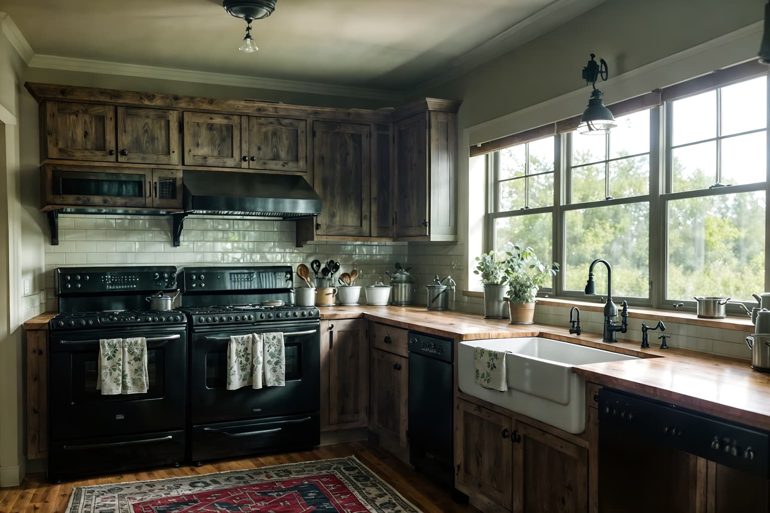 farmhouse-style (kitchen living combo interior) with occasional tables and stove and kitchen cabinets and sink and televisions and worktops and plant and rug. . with . . cinematic photo, highly detailed, cinematic lighting, ultra-detailed, ultrarealistic, photorealism, 8k. farmhouse interior design style. masterpiece, cinematic light, ultrarealistic+, photorealistic+, 8k, raw photo, realistic, sharp focus on eyes, (symmetrical eyes), (intact eyes), hyperrealistic, highest quality, best quality, , highly detailed, masterpiece, best quality, extremely detailed 8k wallpaper, masterpiece, best quality, ultra-detailed, best shadow, detailed background, detailed face, detailed eyes, high contrast, best illumination, detailed face, dulux, caustic, dynamic angle, detailed glow. dramatic lighting. highly detailed, insanely detailed hair, symmetrical, intricate details, professionally retouched, 8k high definition. strong bokeh. award winning photo.