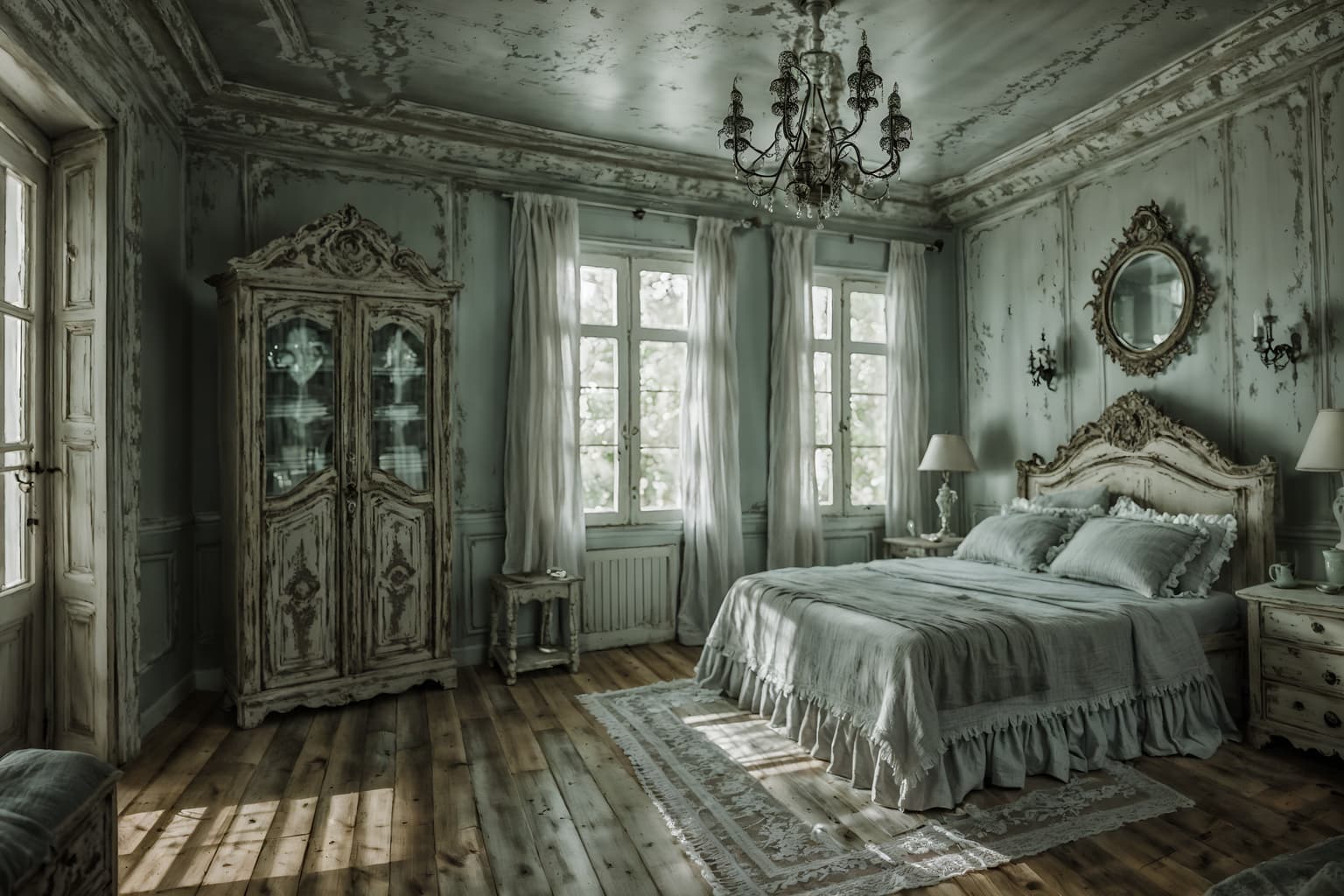 shabby chic-style (exhibition space interior) . . cinematic photo, highly detailed, cinematic lighting, ultra-detailed, ultrarealistic, photorealism, 8k. shabby chic interior design style. masterpiece, cinematic light, ultrarealistic+, photorealistic+, 8k, raw photo, realistic, sharp focus on eyes, (symmetrical eyes), (intact eyes), hyperrealistic, highest quality, best quality, , highly detailed, masterpiece, best quality, extremely detailed 8k wallpaper, masterpiece, best quality, ultra-detailed, best shadow, detailed background, detailed face, detailed eyes, high contrast, best illumination, detailed face, dulux, caustic, dynamic angle, detailed glow. dramatic lighting. highly detailed, insanely detailed hair, symmetrical, intricate details, professionally retouched, 8k high definition. strong bokeh. award winning photo.