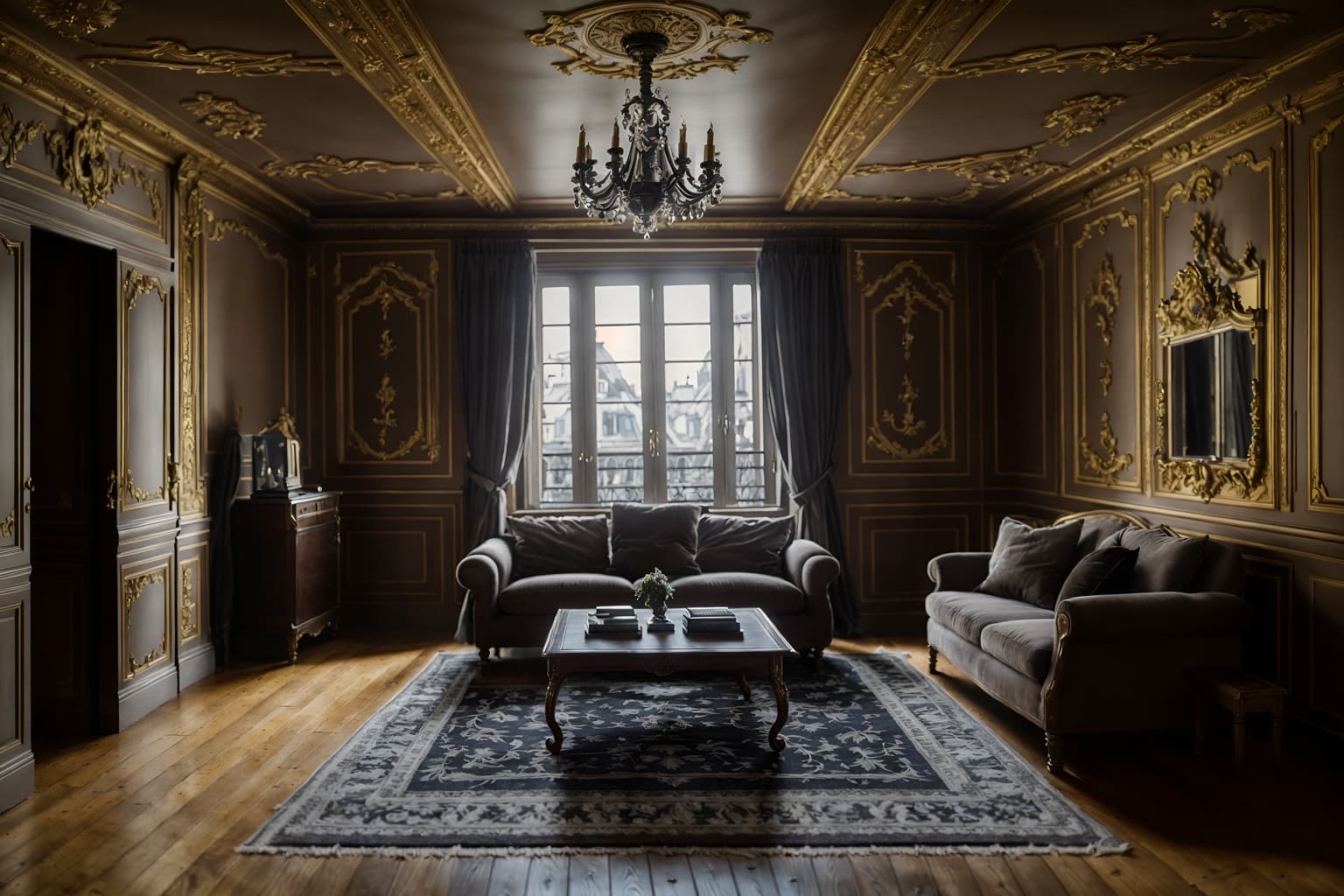 parisian-style (attic interior) . . cinematic photo, highly detailed, cinematic lighting, ultra-detailed, ultrarealistic, photorealism, 8k. parisian interior design style. masterpiece, cinematic light, ultrarealistic+, photorealistic+, 8k, raw photo, realistic, sharp focus on eyes, (symmetrical eyes), (intact eyes), hyperrealistic, highest quality, best quality, , highly detailed, masterpiece, best quality, extremely detailed 8k wallpaper, masterpiece, best quality, ultra-detailed, best shadow, detailed background, detailed face, detailed eyes, high contrast, best illumination, detailed face, dulux, caustic, dynamic angle, detailed glow. dramatic lighting. highly detailed, insanely detailed hair, symmetrical, intricate details, professionally retouched, 8k high definition. strong bokeh. award winning photo.