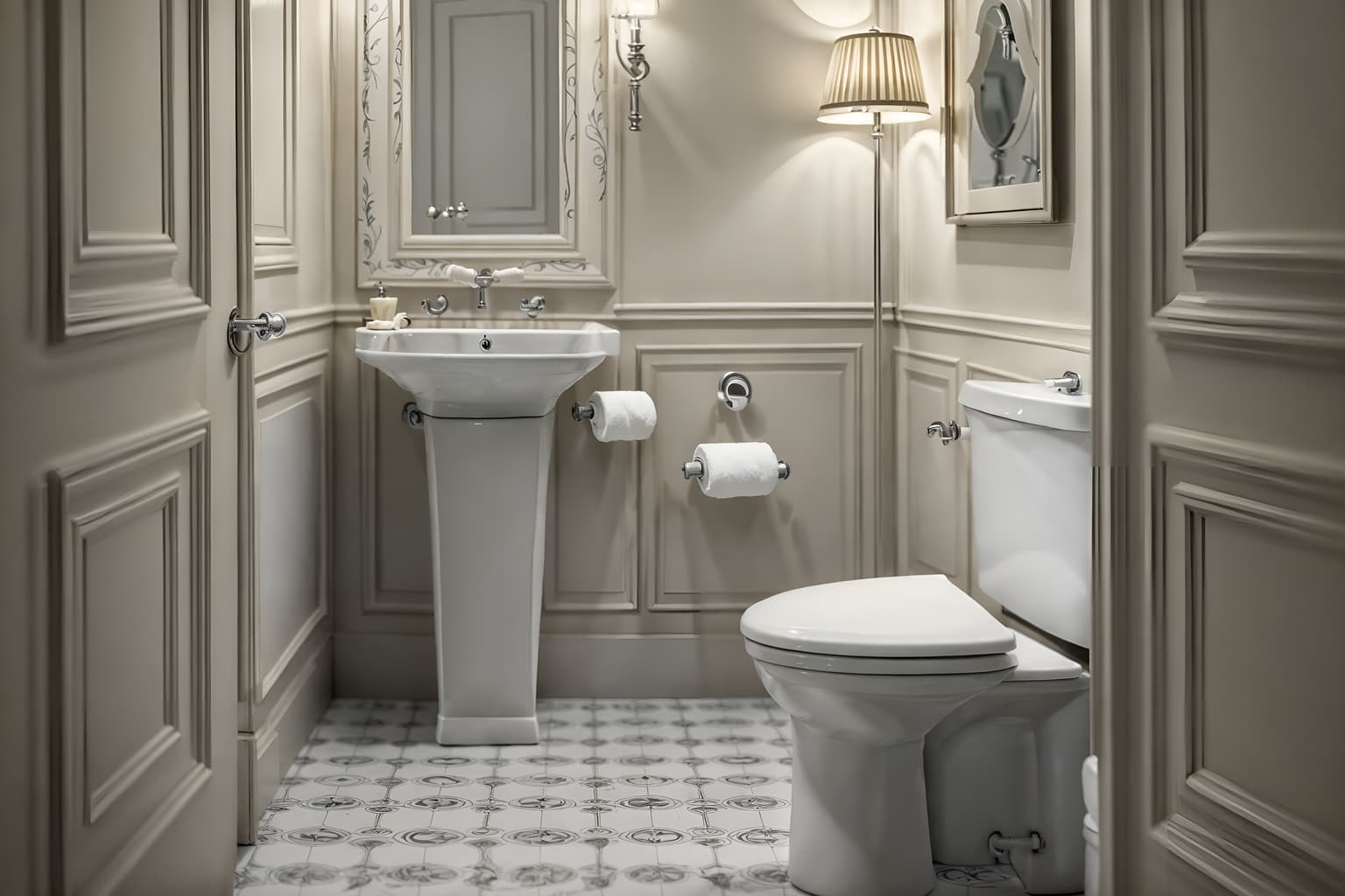 parisian-style (toilet interior) with toilet with toilet seat up and toilet paper hanger and sink with tap and toilet with toilet seat up. . . cinematic photo, highly detailed, cinematic lighting, ultra-detailed, ultrarealistic, photorealism, 8k. parisian interior design style. masterpiece, cinematic light, ultrarealistic+, photorealistic+, 8k, raw photo, realistic, sharp focus on eyes, (symmetrical eyes), (intact eyes), hyperrealistic, highest quality, best quality, , highly detailed, masterpiece, best quality, extremely detailed 8k wallpaper, masterpiece, best quality, ultra-detailed, best shadow, detailed background, detailed face, detailed eyes, high contrast, best illumination, detailed face, dulux, caustic, dynamic angle, detailed glow. dramatic lighting. highly detailed, insanely detailed hair, symmetrical, intricate details, professionally retouched, 8k high definition. strong bokeh. award winning photo.