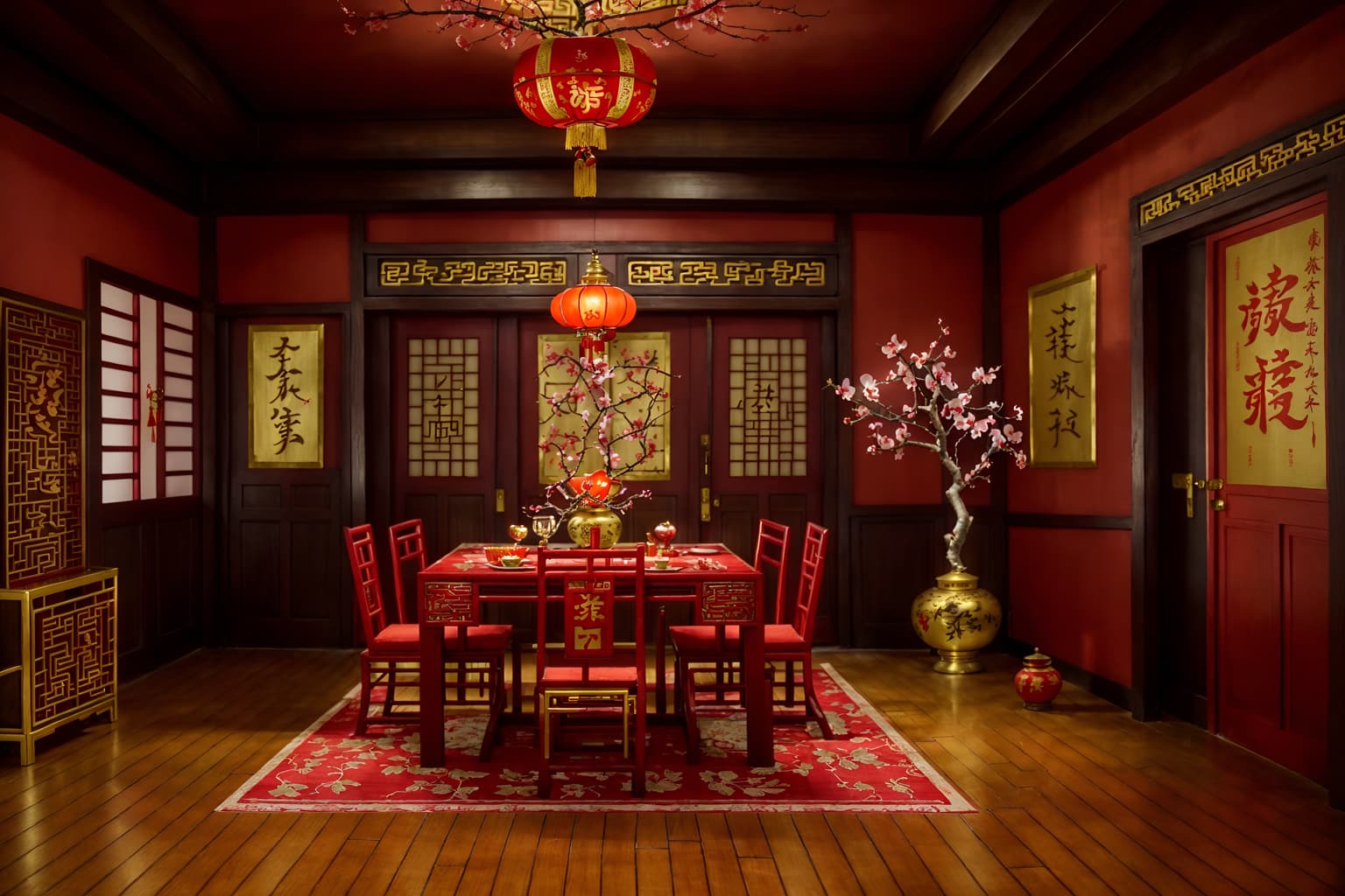 chinese new year-style (attic interior) . with vases of plum blossoms and orchids and red and gold tassels and door couplets and zodiac calendar and orange trees and red and gold candles and money tree and paper cuttings. . cinematic photo, highly detailed, cinematic lighting, ultra-detailed, ultrarealistic, photorealism, 8k. chinese new year interior design style. masterpiece, cinematic light, ultrarealistic+, photorealistic+, 8k, raw photo, realistic, sharp focus on eyes, (symmetrical eyes), (intact eyes), hyperrealistic, highest quality, best quality, , highly detailed, masterpiece, best quality, extremely detailed 8k wallpaper, masterpiece, best quality, ultra-detailed, best shadow, detailed background, detailed face, detailed eyes, high contrast, best illumination, detailed face, dulux, caustic, dynamic angle, detailed glow. dramatic lighting. highly detailed, insanely detailed hair, symmetrical, intricate details, professionally retouched, 8k high definition. strong bokeh. award winning photo.