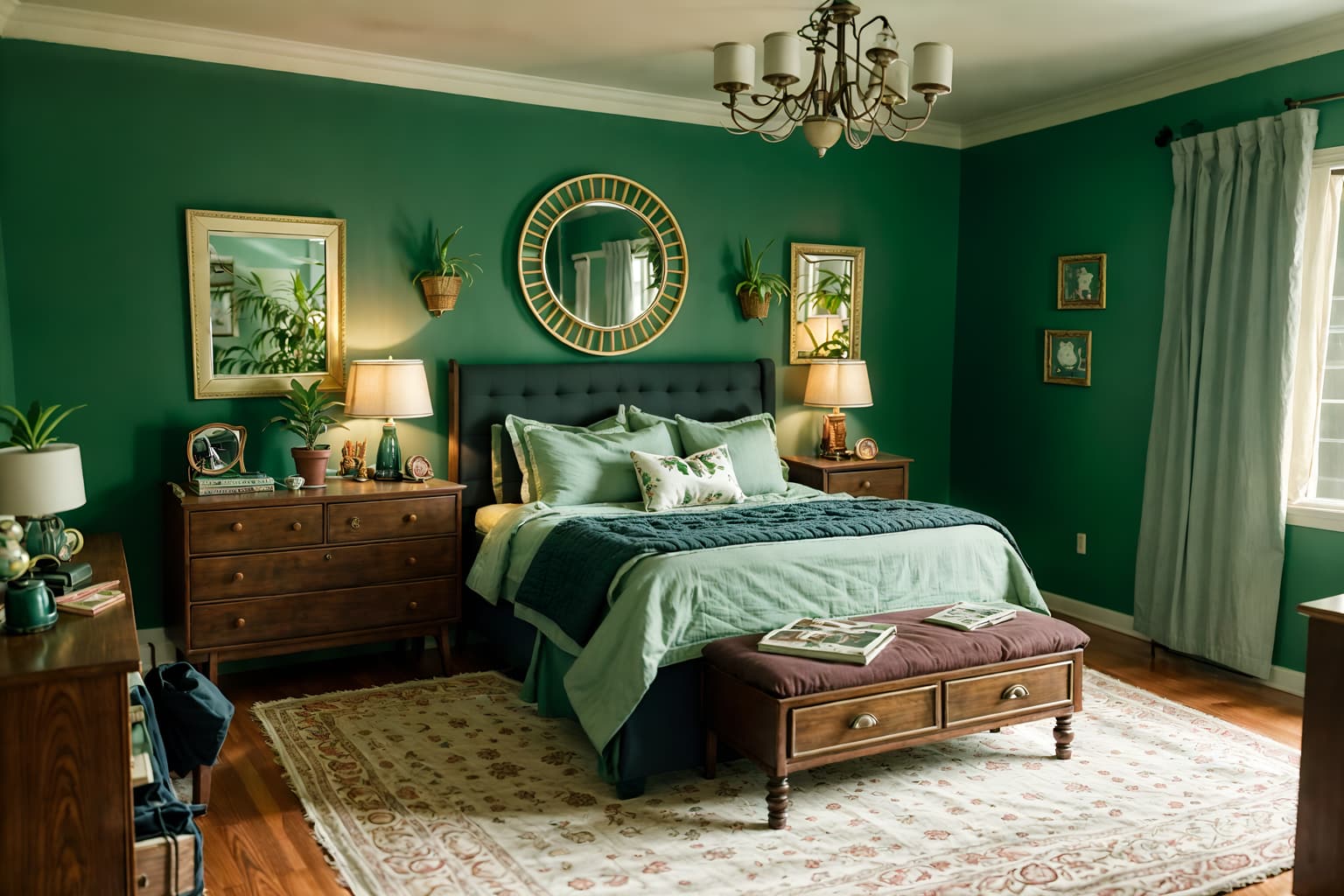 vintage-style (kids room interior) with plant and headboard and night light and bed and storage bench or ottoman and kids desk and bedside table or night stand and mirror. . with . . cinematic photo, highly detailed, cinematic lighting, ultra-detailed, ultrarealistic, photorealism, 8k. vintage interior design style. masterpiece, cinematic light, ultrarealistic+, photorealistic+, 8k, raw photo, realistic, sharp focus on eyes, (symmetrical eyes), (intact eyes), hyperrealistic, highest quality, best quality, , highly detailed, masterpiece, best quality, extremely detailed 8k wallpaper, masterpiece, best quality, ultra-detailed, best shadow, detailed background, detailed face, detailed eyes, high contrast, best illumination, detailed face, dulux, caustic, dynamic angle, detailed glow. dramatic lighting. highly detailed, insanely detailed hair, symmetrical, intricate details, professionally retouched, 8k high definition. strong bokeh. award winning photo.