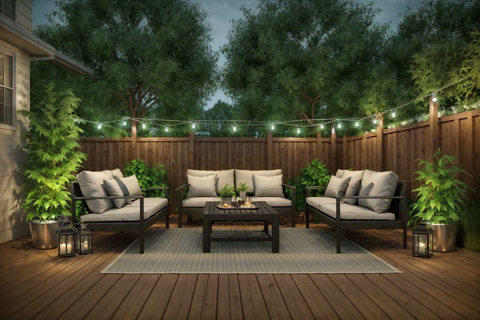 simple-style designed (outdoor patio ) with barbeque or grill and plant and patio couch with pillows and grass and deck with deck chairs and barbeque or grill. . . cinematic photo, highly detailed, cinematic lighting, ultra-detailed, ultrarealistic, photorealism, 8k. simple design style. masterpiece, cinematic light, ultrarealistic+, photorealistic+, 8k, raw photo, realistic, sharp focus on eyes, (symmetrical eyes), (intact eyes), hyperrealistic, highest quality, best quality, , highly detailed, masterpiece, best quality, extremely detailed 8k wallpaper, masterpiece, best quality, ultra-detailed, best shadow, detailed background, detailed face, detailed eyes, high contrast, best illumination, detailed face, dulux, caustic, dynamic angle, detailed glow. dramatic lighting. highly detailed, insanely detailed hair, symmetrical, intricate details, professionally retouched, 8k high definition. strong bokeh. award winning photo.