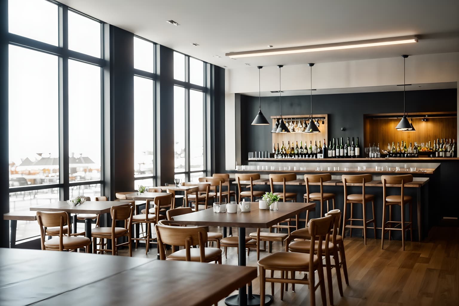 simple-style (restaurant interior) with restaurant bar and restaurant chairs and restaurant dining tables and restaurant decor and restaurant bar. . . cinematic photo, highly detailed, cinematic lighting, ultra-detailed, ultrarealistic, photorealism, 8k. simple interior design style. masterpiece, cinematic light, ultrarealistic+, photorealistic+, 8k, raw photo, realistic, sharp focus on eyes, (symmetrical eyes), (intact eyes), hyperrealistic, highest quality, best quality, , highly detailed, masterpiece, best quality, extremely detailed 8k wallpaper, masterpiece, best quality, ultra-detailed, best shadow, detailed background, detailed face, detailed eyes, high contrast, best illumination, detailed face, dulux, caustic, dynamic angle, detailed glow. dramatic lighting. highly detailed, insanely detailed hair, symmetrical, intricate details, professionally retouched, 8k high definition. strong bokeh. award winning photo.