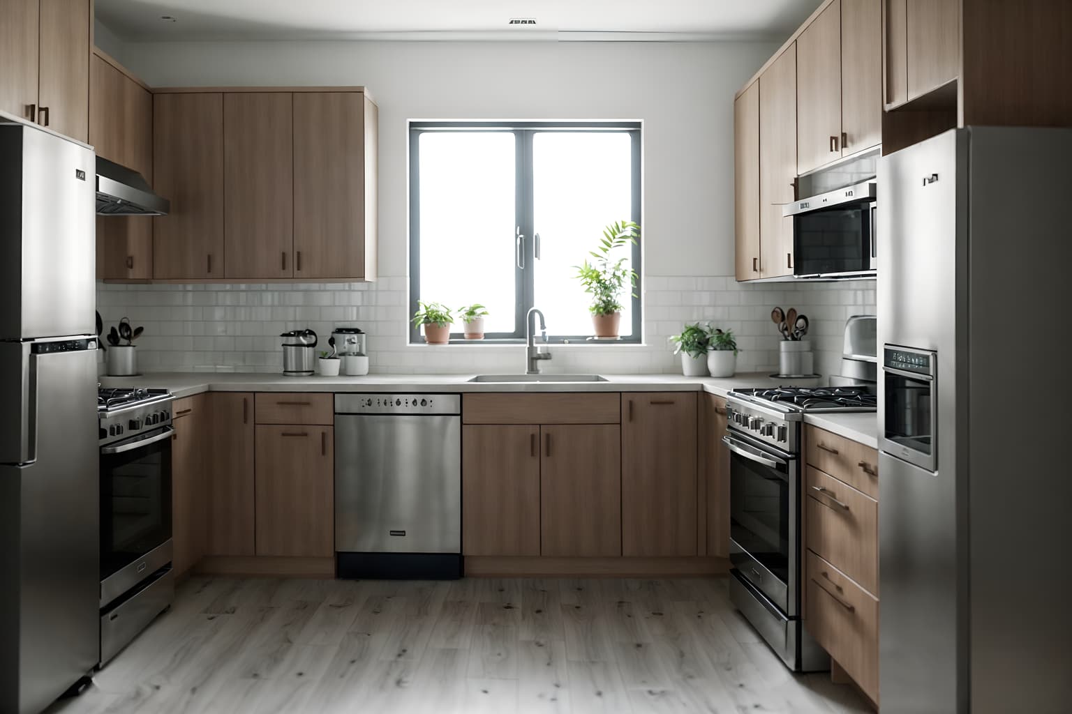 simple-style (kitchen interior) with stove and sink and kitchen cabinets and worktops and plant and refrigerator and stove. . . cinematic photo, highly detailed, cinematic lighting, ultra-detailed, ultrarealistic, photorealism, 8k. simple interior design style. masterpiece, cinematic light, ultrarealistic+, photorealistic+, 8k, raw photo, realistic, sharp focus on eyes, (symmetrical eyes), (intact eyes), hyperrealistic, highest quality, best quality, , highly detailed, masterpiece, best quality, extremely detailed 8k wallpaper, masterpiece, best quality, ultra-detailed, best shadow, detailed background, detailed face, detailed eyes, high contrast, best illumination, detailed face, dulux, caustic, dynamic angle, detailed glow. dramatic lighting. highly detailed, insanely detailed hair, symmetrical, intricate details, professionally retouched, 8k high definition. strong bokeh. award winning photo.