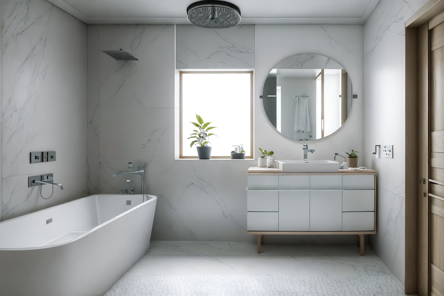 simple-style (hotel bathroom interior) with shower and bathroom cabinet and waste basket and bathroom sink with faucet and bathtub and bath towel and mirror and plant. . . cinematic photo, highly detailed, cinematic lighting, ultra-detailed, ultrarealistic, photorealism, 8k. simple interior design style. masterpiece, cinematic light, ultrarealistic+, photorealistic+, 8k, raw photo, realistic, sharp focus on eyes, (symmetrical eyes), (intact eyes), hyperrealistic, highest quality, best quality, , highly detailed, masterpiece, best quality, extremely detailed 8k wallpaper, masterpiece, best quality, ultra-detailed, best shadow, detailed background, detailed face, detailed eyes, high contrast, best illumination, detailed face, dulux, caustic, dynamic angle, detailed glow. dramatic lighting. highly detailed, insanely detailed hair, symmetrical, intricate details, professionally retouched, 8k high definition. strong bokeh. award winning photo.