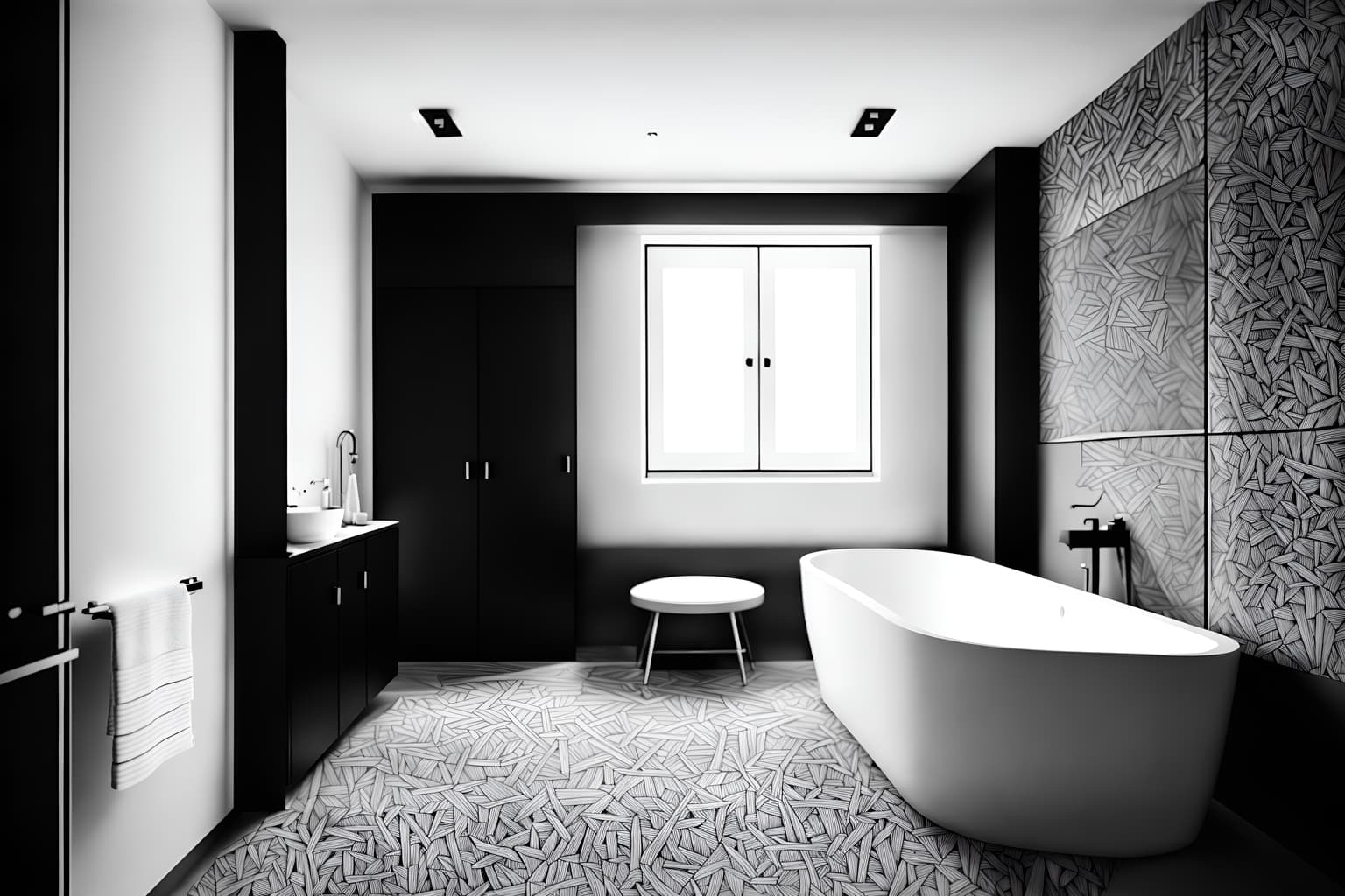 (hand-drawn monochrome black and white sketch line drawing)++ of sketch-style (hotel bathroom) apartment interior. a sketch of interior. with . . a sketch of interior. with bathroom cabinet and bathtub and mirror. trending on artstation. black and white line drawing sketch without colors. masterpiece, cinematic light, ultrarealistic+, photorealistic+, 8k, raw photo, realistic, sharp focus on eyes, (symmetrical eyes), (intact eyes), hyperrealistic, highest quality, best quality, , highly detailed, masterpiece, best quality, extremely detailed 8k wallpaper, masterpiece, best quality, ultra-detailed, best shadow, detailed background, detailed face, detailed eyes, high contrast, best illumination, detailed face, dulux, caustic, dynamic angle, detailed glow. dramatic lighting. highly detailed, insanely detailed hair, symmetrical, intricate details, professionally retouched, 8k high definition. strong bokeh. award winning photo.
