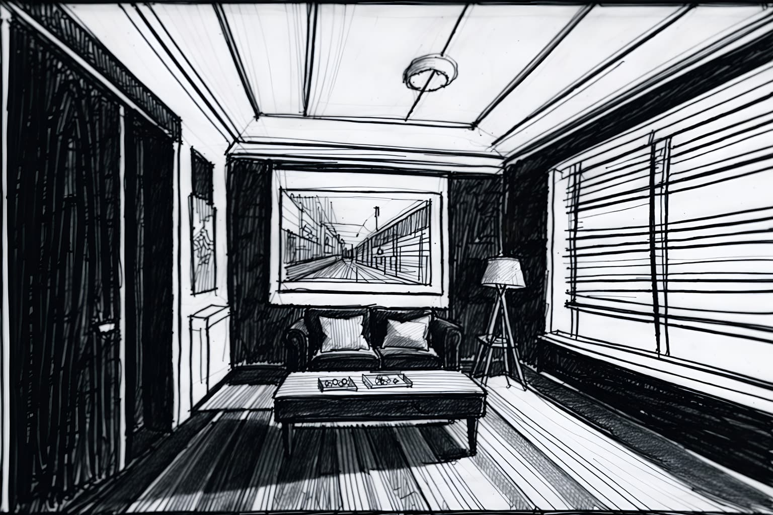 (hand-drawn monochrome black and white sketch line drawing)++ of sketch-style (gaming room) apartment interior. a sketch of interior. with . . a sketch of interior. trending on artstation. black and white line drawing sketch without colors. masterpiece, cinematic light, ultrarealistic+, photorealistic+, 8k, raw photo, realistic, sharp focus on eyes, (symmetrical eyes), (intact eyes), hyperrealistic, highest quality, best quality, , highly detailed, masterpiece, best quality, extremely detailed 8k wallpaper, masterpiece, best quality, ultra-detailed, best shadow, detailed background, detailed face, detailed eyes, high contrast, best illumination, detailed face, dulux, caustic, dynamic angle, detailed glow. dramatic lighting. highly detailed, insanely detailed hair, symmetrical, intricate details, professionally retouched, 8k high definition. strong bokeh. award winning photo.