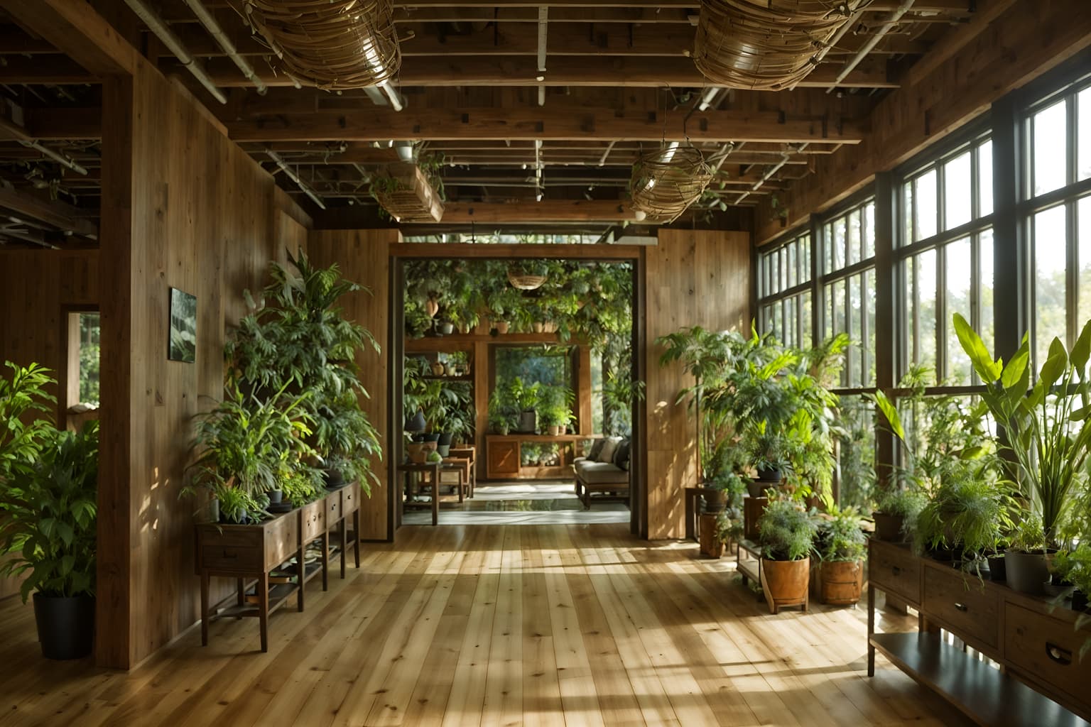 biophilic-style (exhibition space interior) . with natural elements and plants and earthy colors and images of nature and environmental features and natural shapes and forms and wood materials and linen materials. . cinematic photo, highly detailed, cinematic lighting, ultra-detailed, ultrarealistic, photorealism, 8k. biophilic interior design style. masterpiece, cinematic light, ultrarealistic+, photorealistic+, 8k, raw photo, realistic, sharp focus on eyes, (symmetrical eyes), (intact eyes), hyperrealistic, highest quality, best quality, , highly detailed, masterpiece, best quality, extremely detailed 8k wallpaper, masterpiece, best quality, ultra-detailed, best shadow, detailed background, detailed face, detailed eyes, high contrast, best illumination, detailed face, dulux, caustic, dynamic angle, detailed glow. dramatic lighting. highly detailed, insanely detailed hair, symmetrical, intricate details, professionally retouched, 8k high definition. strong bokeh. award winning photo.