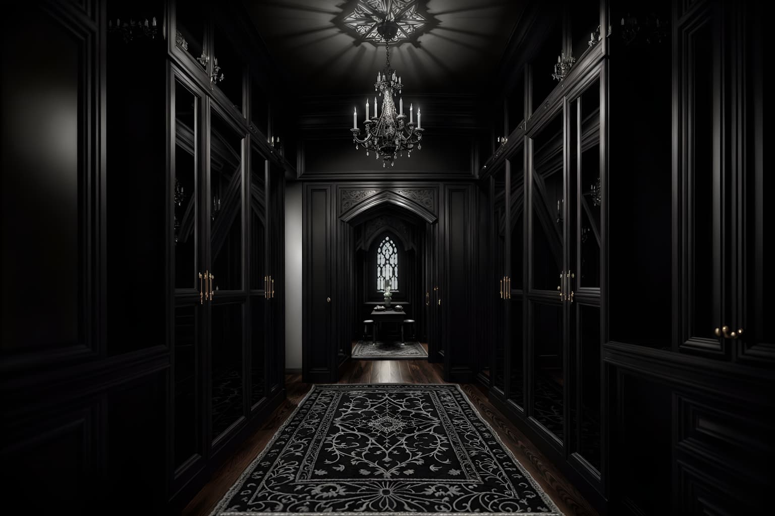 gothic-style (walk in closet interior) . . cinematic photo, highly detailed, cinematic lighting, ultra-detailed, ultrarealistic, photorealism, 8k. gothic interior design style. masterpiece, cinematic light, ultrarealistic+, photorealistic+, 8k, raw photo, realistic, sharp focus on eyes, (symmetrical eyes), (intact eyes), hyperrealistic, highest quality, best quality, , highly detailed, masterpiece, best quality, extremely detailed 8k wallpaper, masterpiece, best quality, ultra-detailed, best shadow, detailed background, detailed face, detailed eyes, high contrast, best illumination, detailed face, dulux, caustic, dynamic angle, detailed glow. dramatic lighting. highly detailed, insanely detailed hair, symmetrical, intricate details, professionally retouched, 8k high definition. strong bokeh. award winning photo.