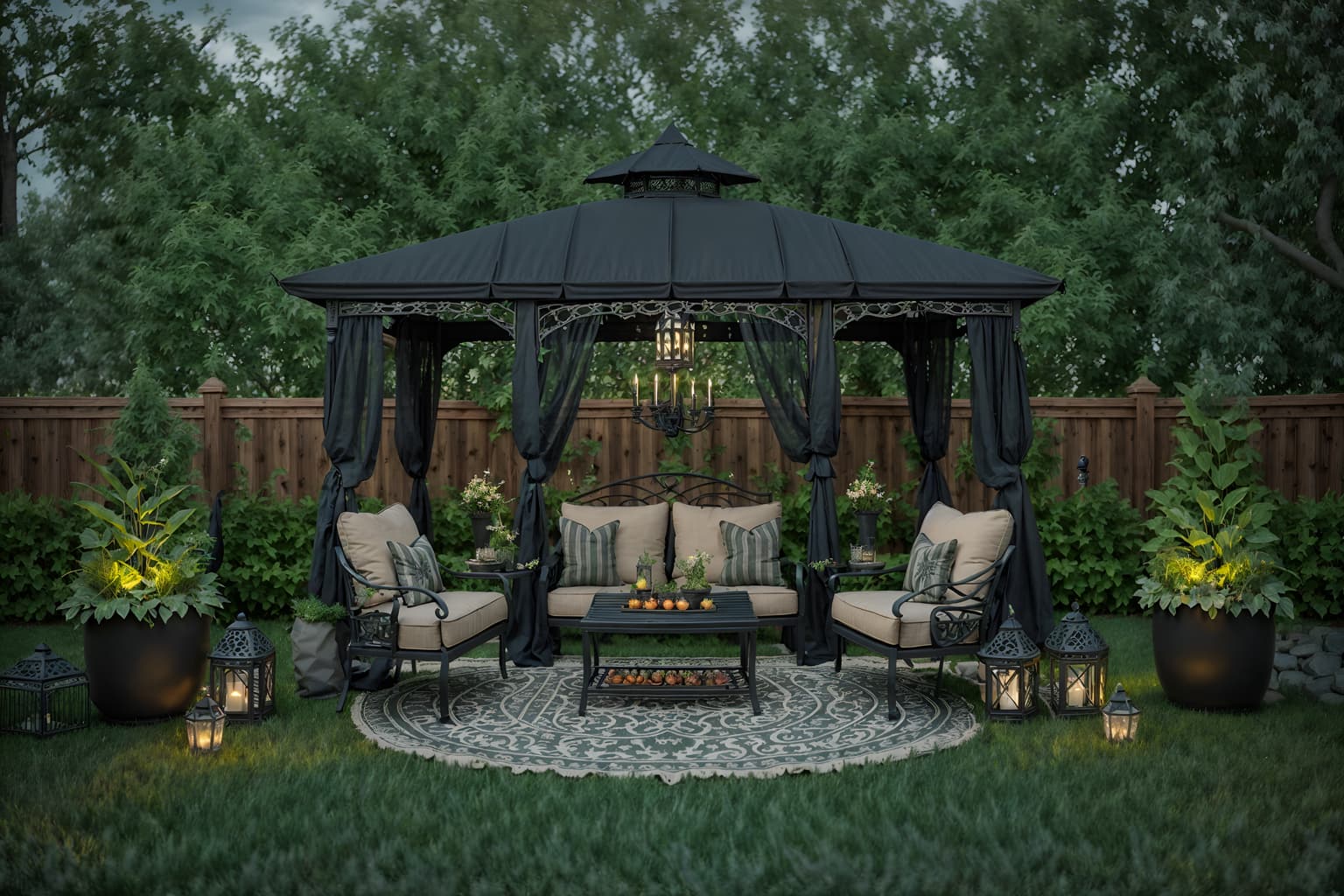 gothic-style designed (outdoor patio ) with patio couch with pillows and grass and deck with deck chairs and plant and barbeque or grill and patio couch with pillows. . . cinematic photo, highly detailed, cinematic lighting, ultra-detailed, ultrarealistic, photorealism, 8k. gothic design style. masterpiece, cinematic light, ultrarealistic+, photorealistic+, 8k, raw photo, realistic, sharp focus on eyes, (symmetrical eyes), (intact eyes), hyperrealistic, highest quality, best quality, , highly detailed, masterpiece, best quality, extremely detailed 8k wallpaper, masterpiece, best quality, ultra-detailed, best shadow, detailed background, detailed face, detailed eyes, high contrast, best illumination, detailed face, dulux, caustic, dynamic angle, detailed glow. dramatic lighting. highly detailed, insanely detailed hair, symmetrical, intricate details, professionally retouched, 8k high definition. strong bokeh. award winning photo.