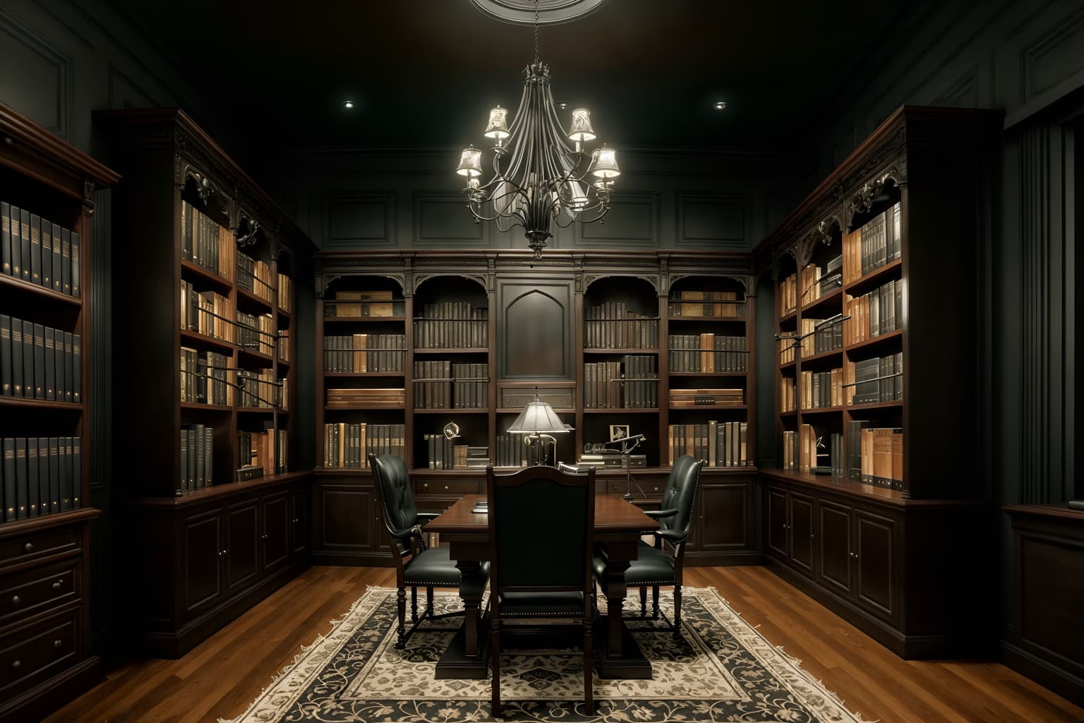 gothic-style (study room interior) with bookshelves and lounge chair and office chair and plant and desk lamp and writing desk and cabinets and bookshelves. . . cinematic photo, highly detailed, cinematic lighting, ultra-detailed, ultrarealistic, photorealism, 8k. gothic interior design style. masterpiece, cinematic light, ultrarealistic+, photorealistic+, 8k, raw photo, realistic, sharp focus on eyes, (symmetrical eyes), (intact eyes), hyperrealistic, highest quality, best quality, , highly detailed, masterpiece, best quality, extremely detailed 8k wallpaper, masterpiece, best quality, ultra-detailed, best shadow, detailed background, detailed face, detailed eyes, high contrast, best illumination, detailed face, dulux, caustic, dynamic angle, detailed glow. dramatic lighting. highly detailed, insanely detailed hair, symmetrical, intricate details, professionally retouched, 8k high definition. strong bokeh. award winning photo.