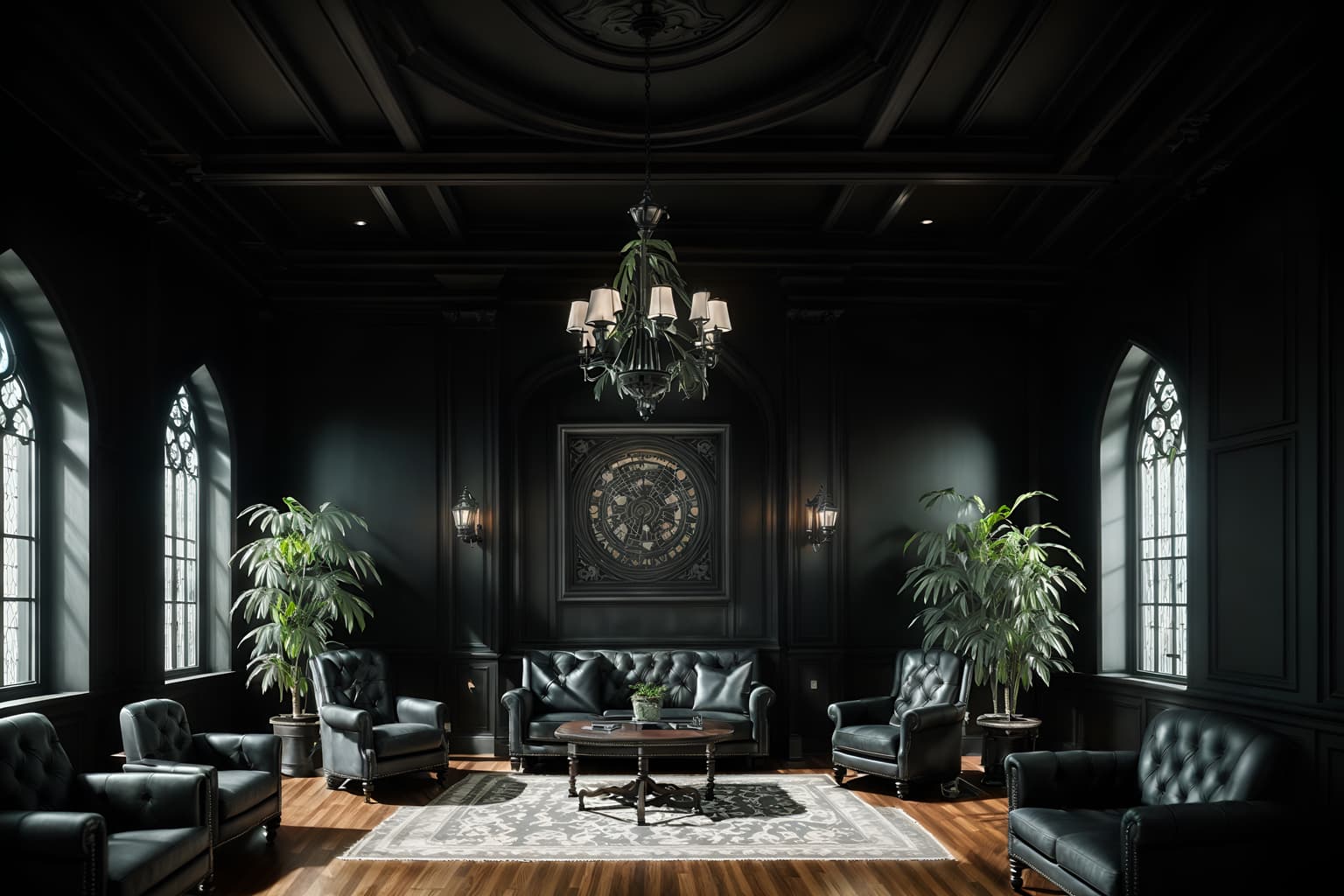 gothic-style (office interior) with office chairs and lounge chairs and windows and office desks and computer desks and desk lamps and seating area with sofa and plants. . . cinematic photo, highly detailed, cinematic lighting, ultra-detailed, ultrarealistic, photorealism, 8k. gothic interior design style. masterpiece, cinematic light, ultrarealistic+, photorealistic+, 8k, raw photo, realistic, sharp focus on eyes, (symmetrical eyes), (intact eyes), hyperrealistic, highest quality, best quality, , highly detailed, masterpiece, best quality, extremely detailed 8k wallpaper, masterpiece, best quality, ultra-detailed, best shadow, detailed background, detailed face, detailed eyes, high contrast, best illumination, detailed face, dulux, caustic, dynamic angle, detailed glow. dramatic lighting. highly detailed, insanely detailed hair, symmetrical, intricate details, professionally retouched, 8k high definition. strong bokeh. award winning photo.
