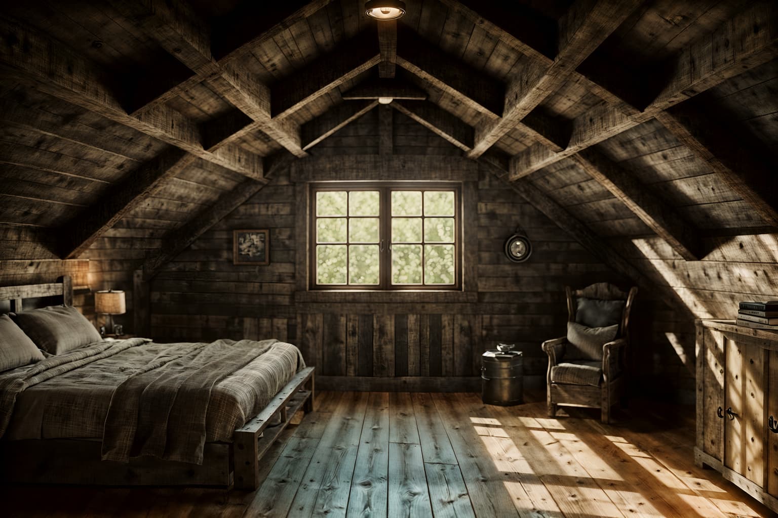 rustic-style (attic interior) . with . . cinematic photo, highly detailed, cinematic lighting, ultra-detailed, ultrarealistic, photorealism, 8k. rustic interior design style. masterpiece, cinematic light, ultrarealistic+, photorealistic+, 8k, raw photo, realistic, sharp focus on eyes, (symmetrical eyes), (intact eyes), hyperrealistic, highest quality, best quality, , highly detailed, masterpiece, best quality, extremely detailed 8k wallpaper, masterpiece, best quality, ultra-detailed, best shadow, detailed background, detailed face, detailed eyes, high contrast, best illumination, detailed face, dulux, caustic, dynamic angle, detailed glow. dramatic lighting. highly detailed, insanely detailed hair, symmetrical, intricate details, professionally retouched, 8k high definition. strong bokeh. award winning photo.