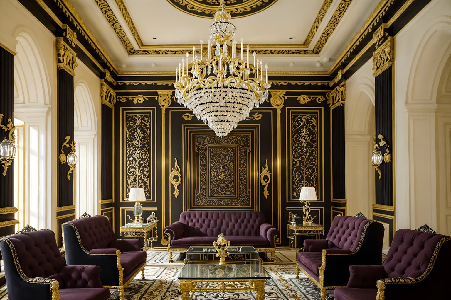 baroque-style (coworking space interior) with lounge chairs and office desks and office chairs and seating area with sofa and lounge chairs. . with dynamism and movement and crystal and glass accents and grandeur and tension and pedestal feet and elaborate ornamentation and intricate carvings and ornaments. . cinematic photo, highly detailed, cinematic lighting, ultra-detailed, ultrarealistic, photorealism, 8k. baroque interior design style. masterpiece, cinematic light, ultrarealistic+, photorealistic+, 8k, raw photo, realistic, sharp focus on eyes, (symmetrical eyes), (intact eyes), hyperrealistic, highest quality, best quality, , highly detailed, masterpiece, best quality, extremely detailed 8k wallpaper, masterpiece, best quality, ultra-detailed, best shadow, detailed background, detailed face, detailed eyes, high contrast, best illumination, detailed face, dulux, caustic, dynamic angle, detailed glow. dramatic lighting. highly detailed, insanely detailed hair, symmetrical, intricate details, professionally retouched, 8k high definition. strong bokeh. award winning photo.
