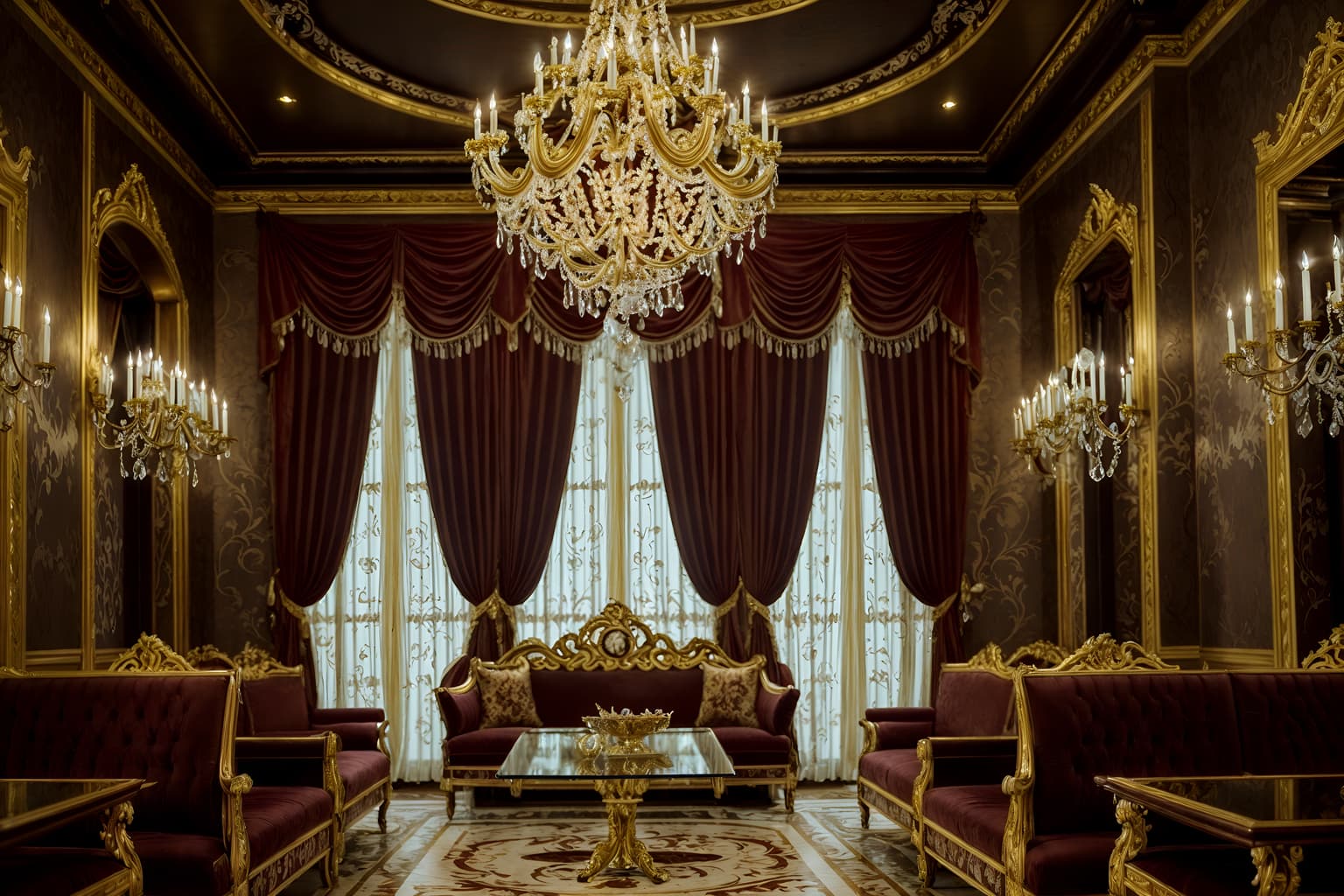 baroque-style (coffee shop interior) . with luxurious floral and damask fabrics and tension and drama and heavy moldings and opulent and colossal furniture and crystal and glass accents and sensuous richness and emotional exuberance. . cinematic photo, highly detailed, cinematic lighting, ultra-detailed, ultrarealistic, photorealism, 8k. baroque interior design style. masterpiece, cinematic light, ultrarealistic+, photorealistic+, 8k, raw photo, realistic, sharp focus on eyes, (symmetrical eyes), (intact eyes), hyperrealistic, highest quality, best quality, , highly detailed, masterpiece, best quality, extremely detailed 8k wallpaper, masterpiece, best quality, ultra-detailed, best shadow, detailed background, detailed face, detailed eyes, high contrast, best illumination, detailed face, dulux, caustic, dynamic angle, detailed glow. dramatic lighting. highly detailed, insanely detailed hair, symmetrical, intricate details, professionally retouched, 8k high definition. strong bokeh. award winning photo.