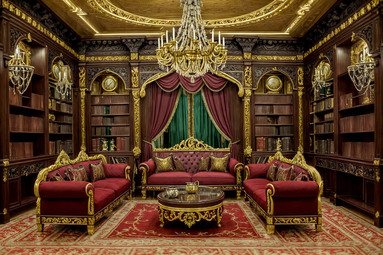 baroque-style (kitchen living combo interior) with sink and sofa and bookshelves and occasional tables and televisions and electric lamps and chairs and coffee tables. . with elaborate ornamentation and emotional exuberance and sensuous richness and tension and drama and intricate carvings and ornaments and heavy moldings and grandeur. . cinematic photo, highly detailed, cinematic lighting, ultra-detailed, ultrarealistic, photorealism, 8k. baroque interior design style. masterpiece, cinematic light, ultrarealistic+, photorealistic+, 8k, raw photo, realistic, sharp focus on eyes, (symmetrical eyes), (intact eyes), hyperrealistic, highest quality, best quality, , highly detailed, masterpiece, best quality, extremely detailed 8k wallpaper, masterpiece, best quality, ultra-detailed, best shadow, detailed background, detailed face, detailed eyes, high contrast, best illumination, detailed face, dulux, caustic, dynamic angle, detailed glow. dramatic lighting. highly detailed, insanely detailed hair, symmetrical, intricate details, professionally retouched, 8k high definition. strong bokeh. award winning photo.