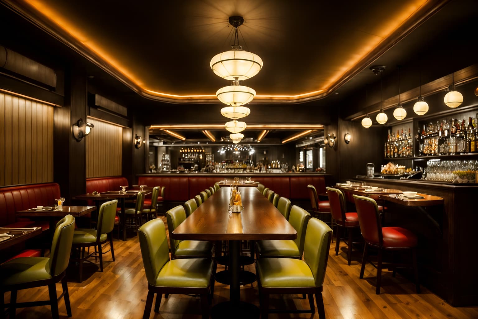 retro-style (restaurant interior) with restaurant bar and restaurant chairs and restaurant decor and restaurant dining tables and restaurant bar. . . cinematic photo, highly detailed, cinematic lighting, ultra-detailed, ultrarealistic, photorealism, 8k. retro interior design style. masterpiece, cinematic light, ultrarealistic+, photorealistic+, 8k, raw photo, realistic, sharp focus on eyes, (symmetrical eyes), (intact eyes), hyperrealistic, highest quality, best quality, , highly detailed, masterpiece, best quality, extremely detailed 8k wallpaper, masterpiece, best quality, ultra-detailed, best shadow, detailed background, detailed face, detailed eyes, high contrast, best illumination, detailed face, dulux, caustic, dynamic angle, detailed glow. dramatic lighting. highly detailed, insanely detailed hair, symmetrical, intricate details, professionally retouched, 8k high definition. strong bokeh. award winning photo.