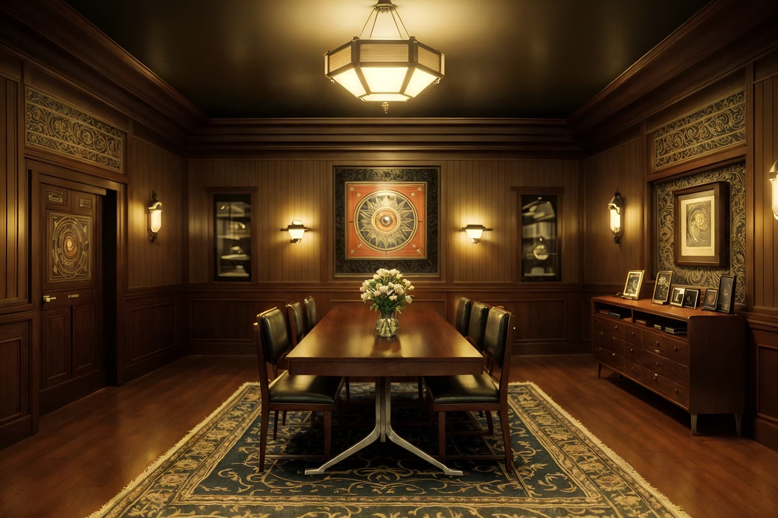 retro-style (exhibition space interior) . . cinematic photo, highly detailed, cinematic lighting, ultra-detailed, ultrarealistic, photorealism, 8k. retro interior design style. masterpiece, cinematic light, ultrarealistic+, photorealistic+, 8k, raw photo, realistic, sharp focus on eyes, (symmetrical eyes), (intact eyes), hyperrealistic, highest quality, best quality, , highly detailed, masterpiece, best quality, extremely detailed 8k wallpaper, masterpiece, best quality, ultra-detailed, best shadow, detailed background, detailed face, detailed eyes, high contrast, best illumination, detailed face, dulux, caustic, dynamic angle, detailed glow. dramatic lighting. highly detailed, insanely detailed hair, symmetrical, intricate details, professionally retouched, 8k high definition. strong bokeh. award winning photo.