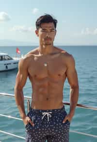 man swim shorts  on a Luxury Yacht boat