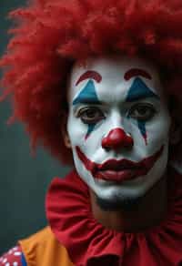 man as a Clown with Clown Makeup