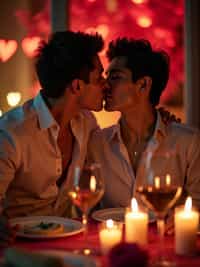 man celebrating Valentine's Day with romantic dinner