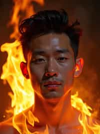 man set in fire