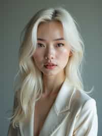 woman with platinum blonde hair dyed