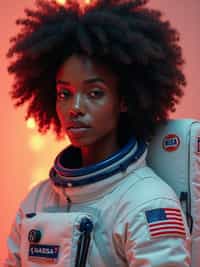 woman as NASA Astronaut in space suit