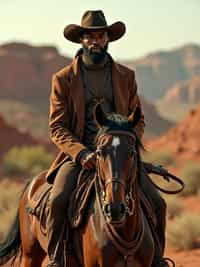 man as Cowboy in the Wild West