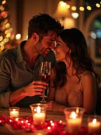 man celebrating Valentine's Day with romantic dinner