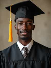 a graduate man in their academic regalia
