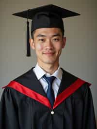 a graduate man in their academic gown